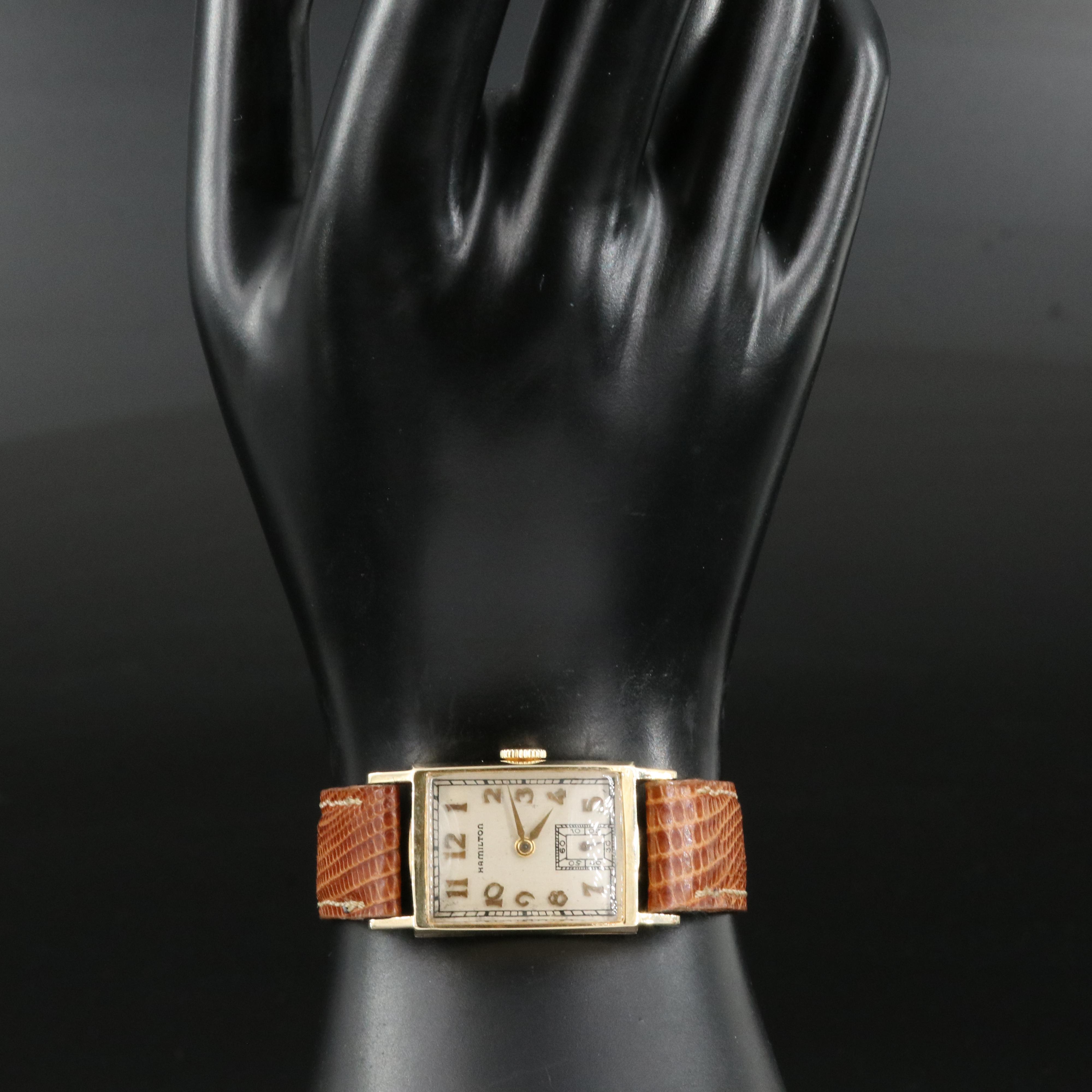 Vintage 14K Hamilton "Brock" Stem Wind Watch