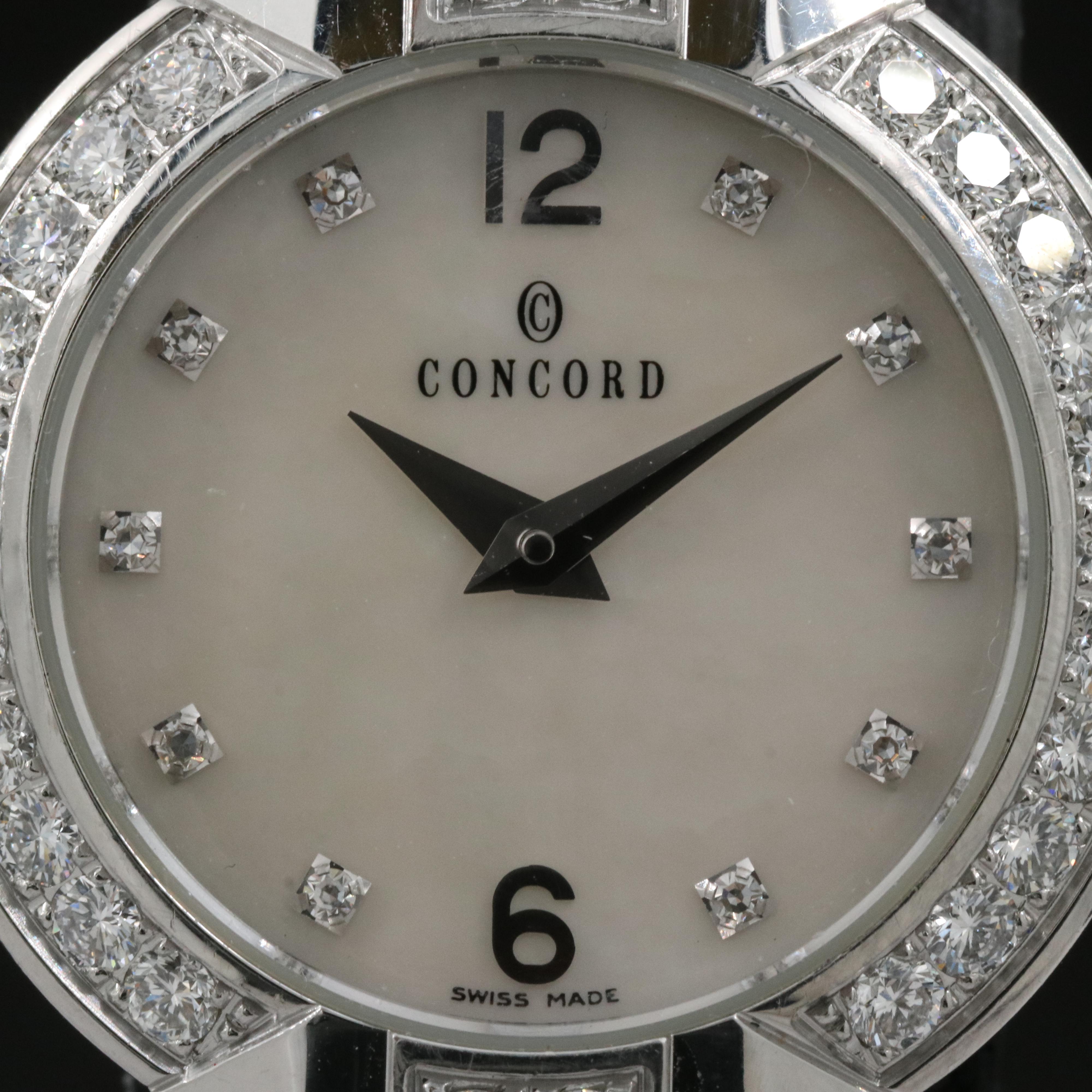 Concord La Scala Stainless Steel Mother-of-Pearl and 1.06 CTW Diamond Watch