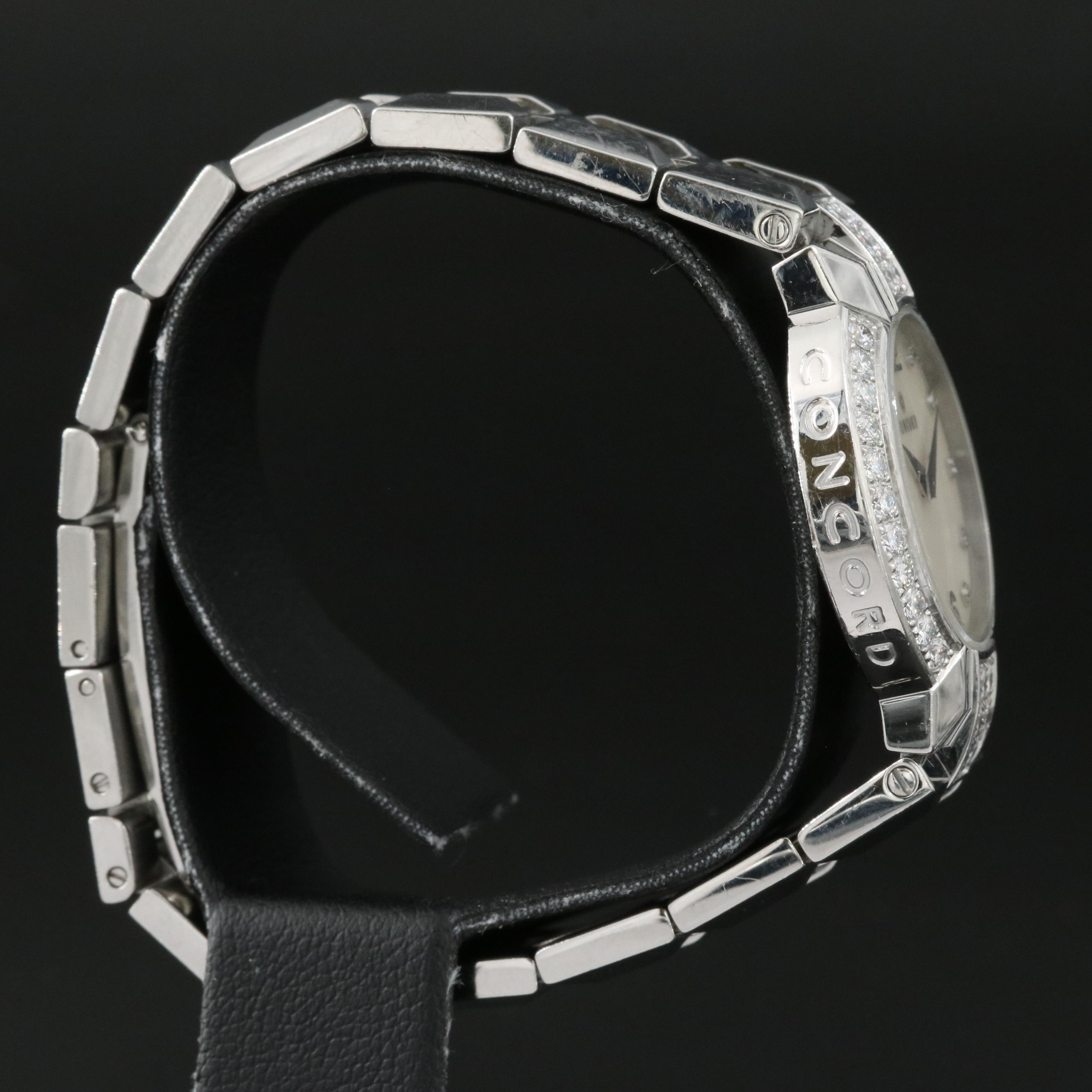 Concord La Scala Stainless Steel Mother-of-Pearl and 1.06 CTW Diamond Watch