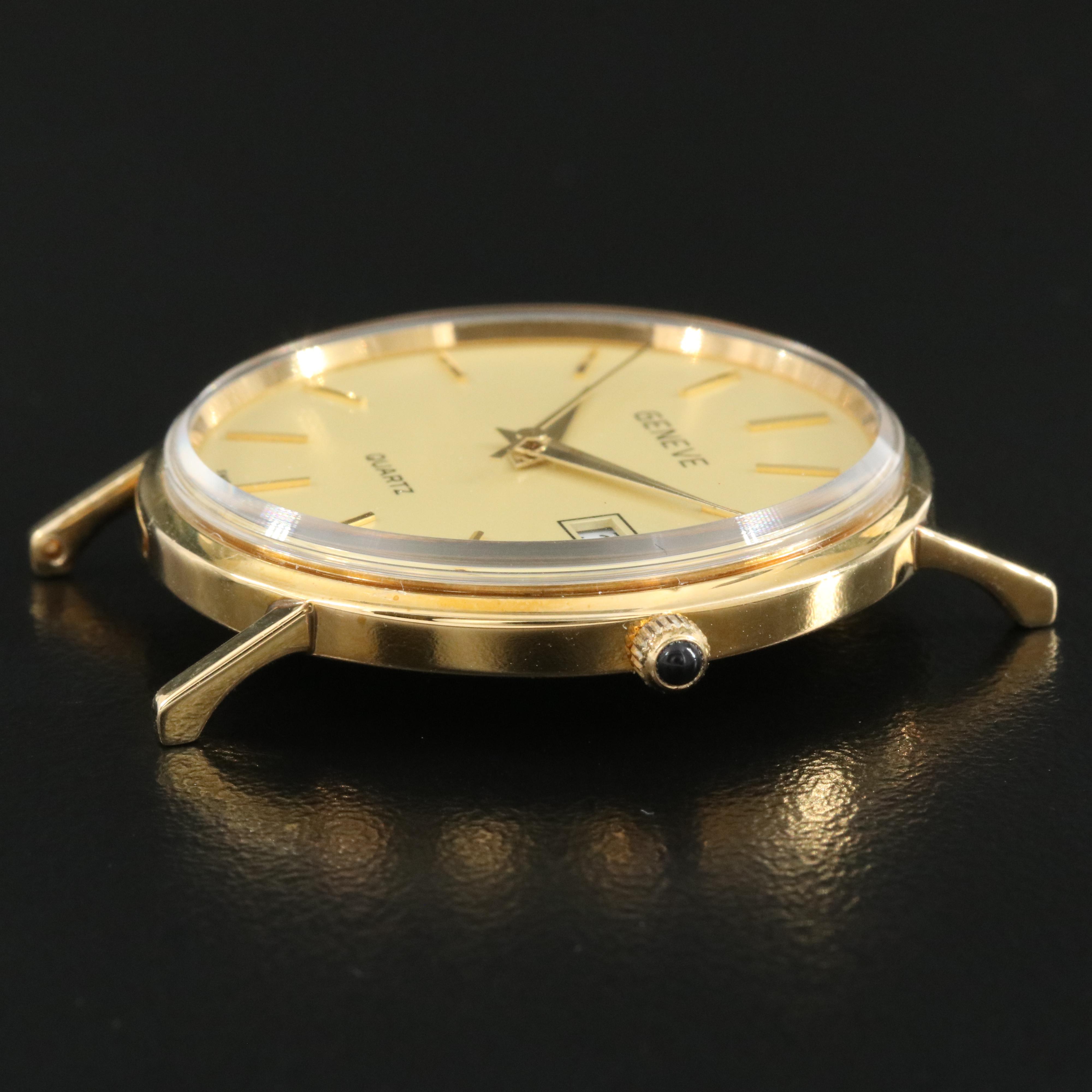 14K Geneve Swiss Quartz Date Watch