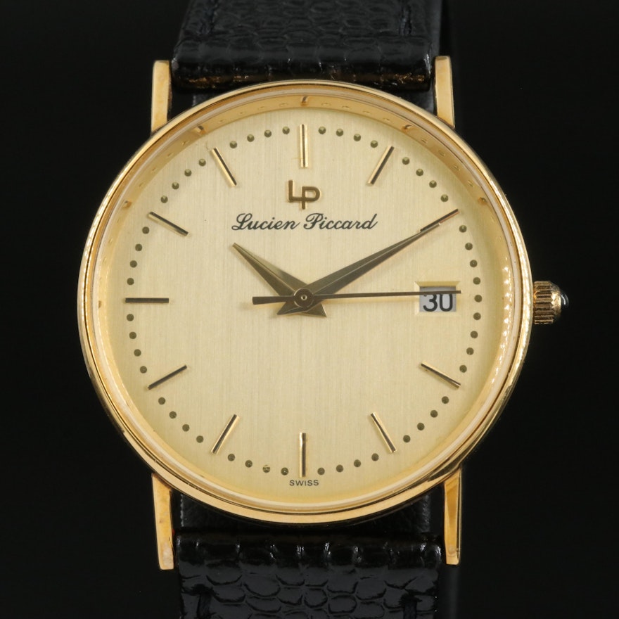 14K Lucien Piccard Swiss Quartz Wristwatch