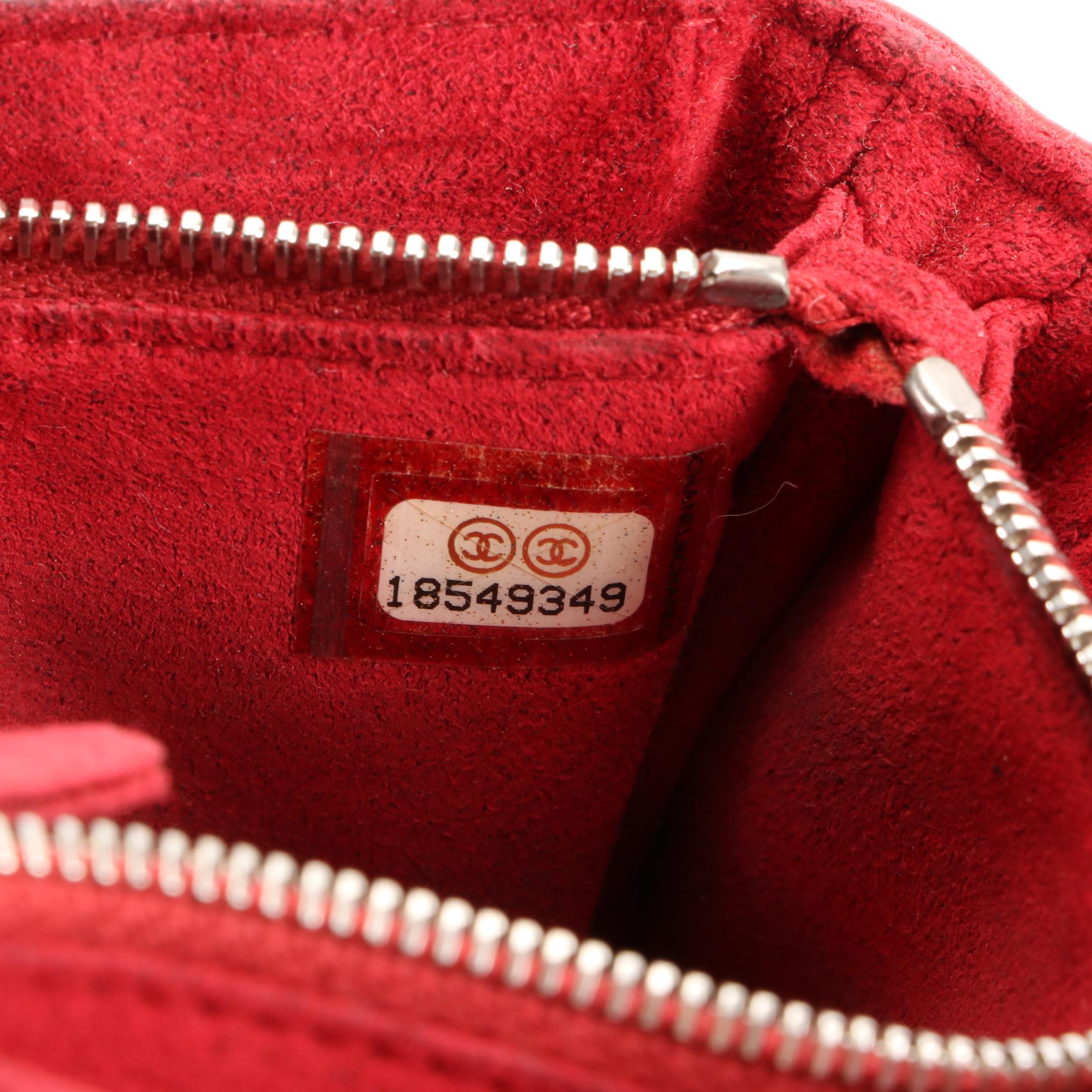 Chanel Zip Card Card/Wallet in Red Quilted Caviar Leather