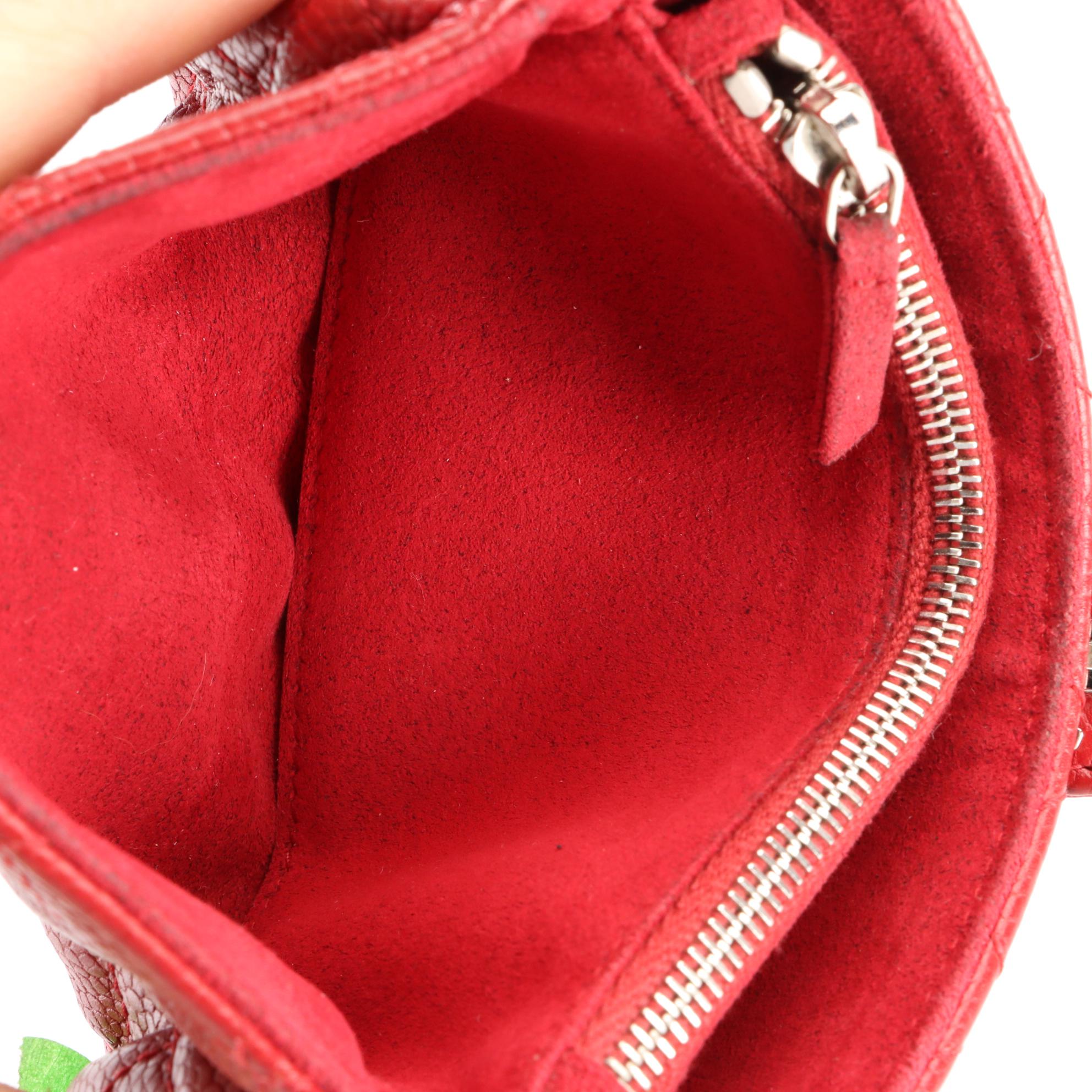 Chanel Zip Card Card/Wallet in Red Quilted Caviar Leather