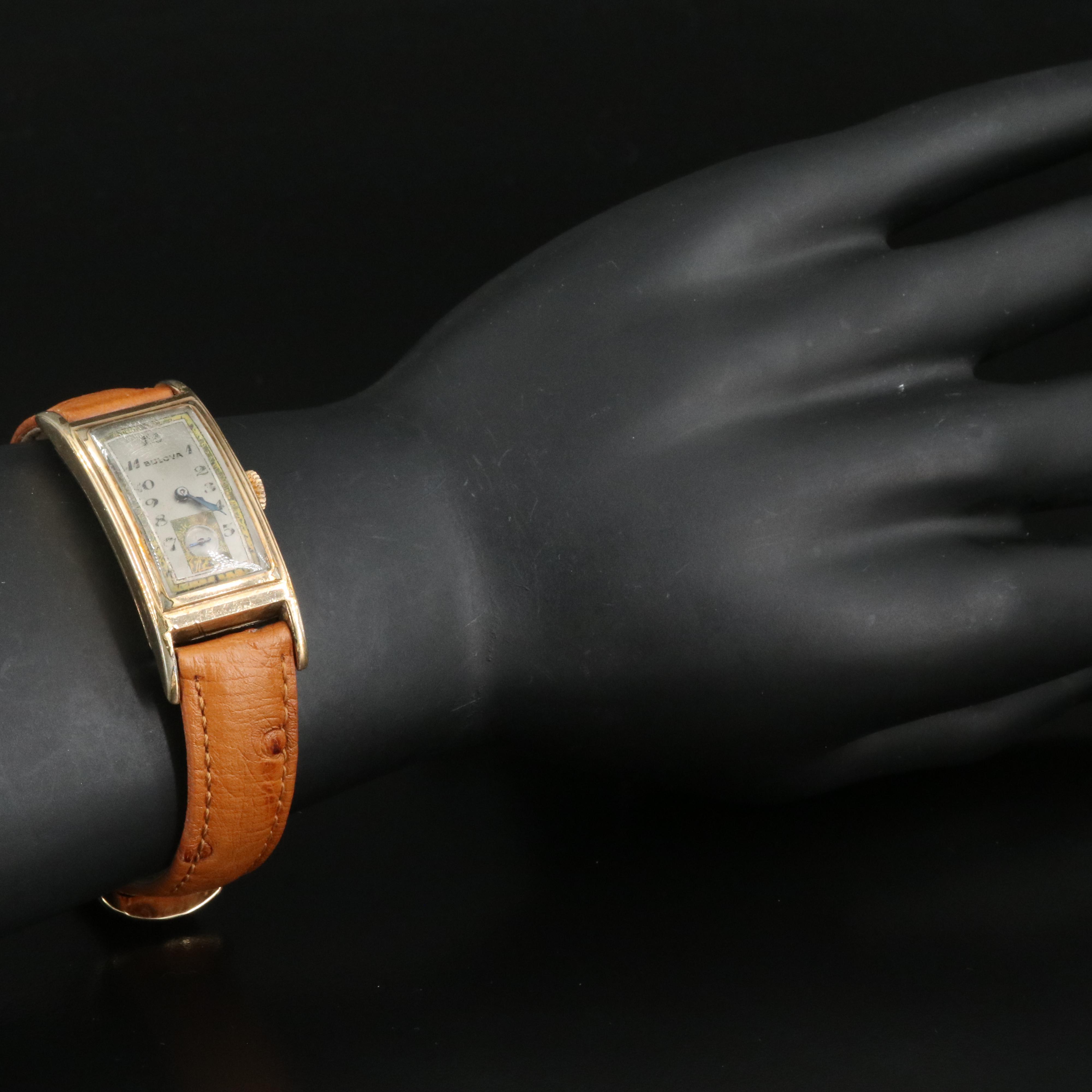 Vintage Bulova Tank Shape Gold-Filled Watch