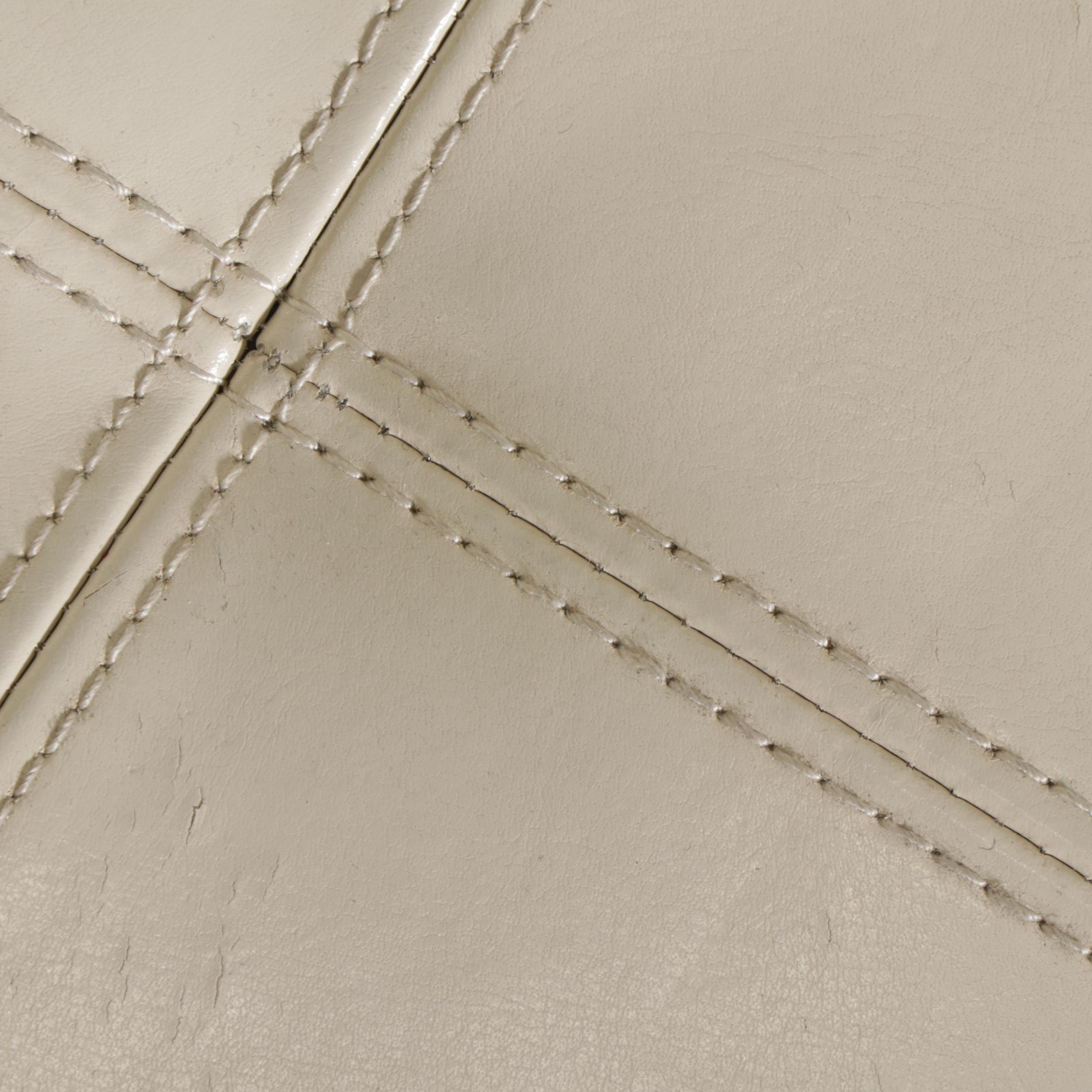 Contemporary Leather Upholstered Barrel Style Swivel Chair