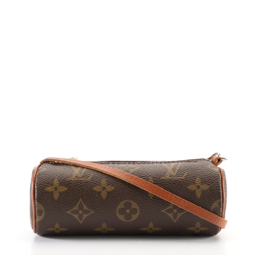 Louis Vuitton Papillon Zip Pochette in Monogram Canvas and Leather