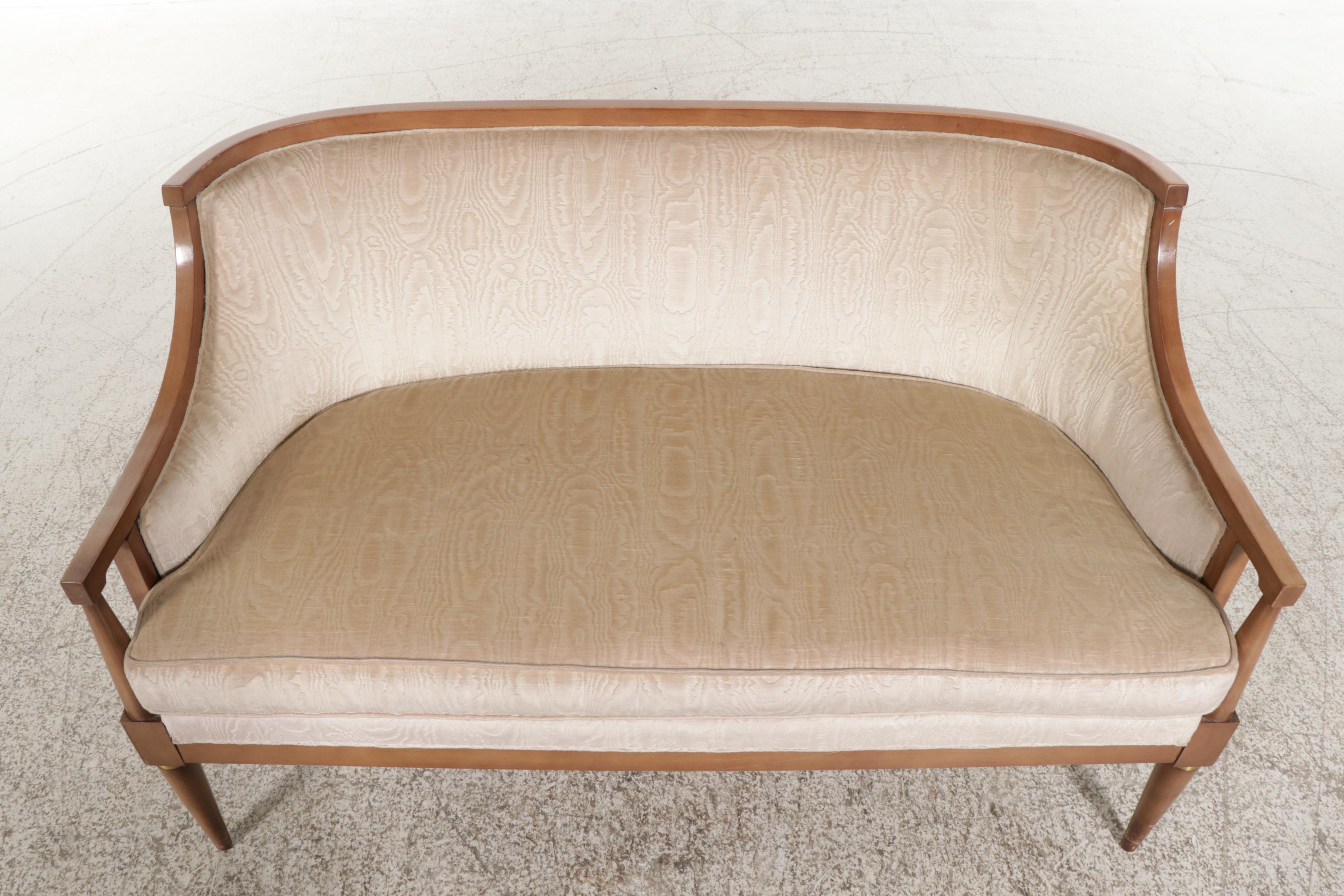 Mid Century Modern Curved Back Upholstered Loveseat