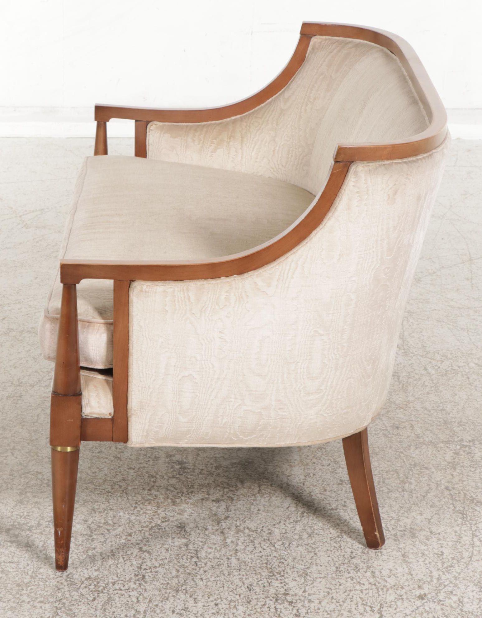 Mid Century Modern Curved Back Upholstered Loveseat