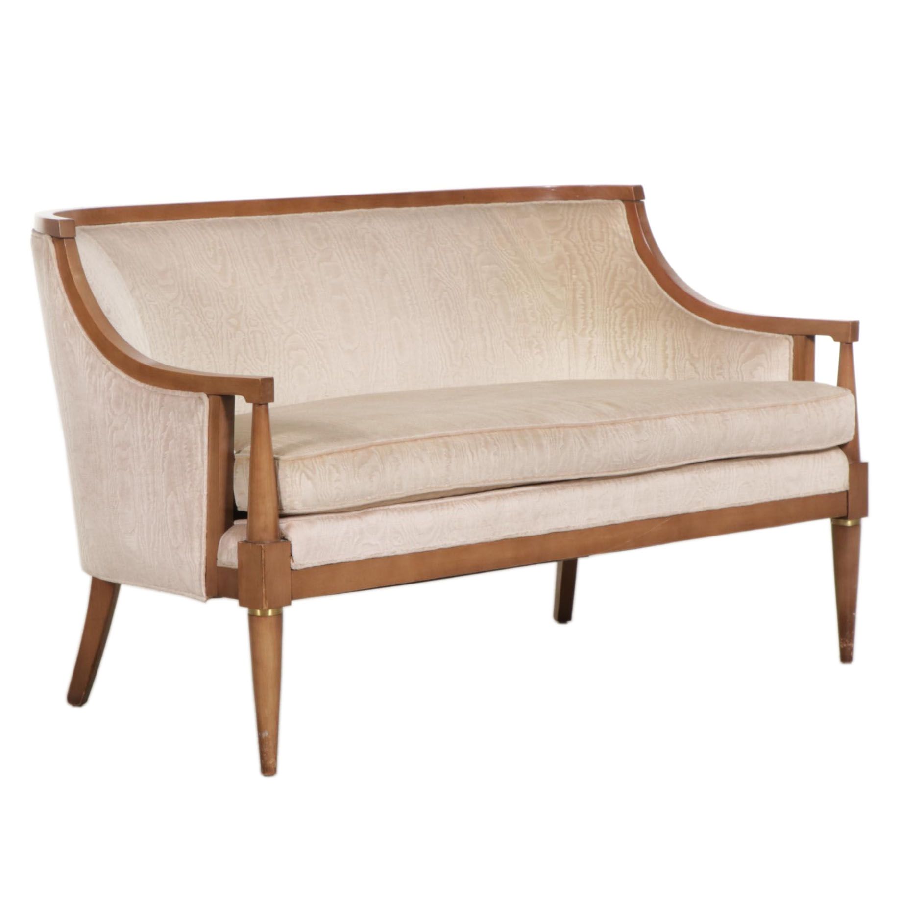 Mid Century Modern Curved Back Upholstered Loveseat