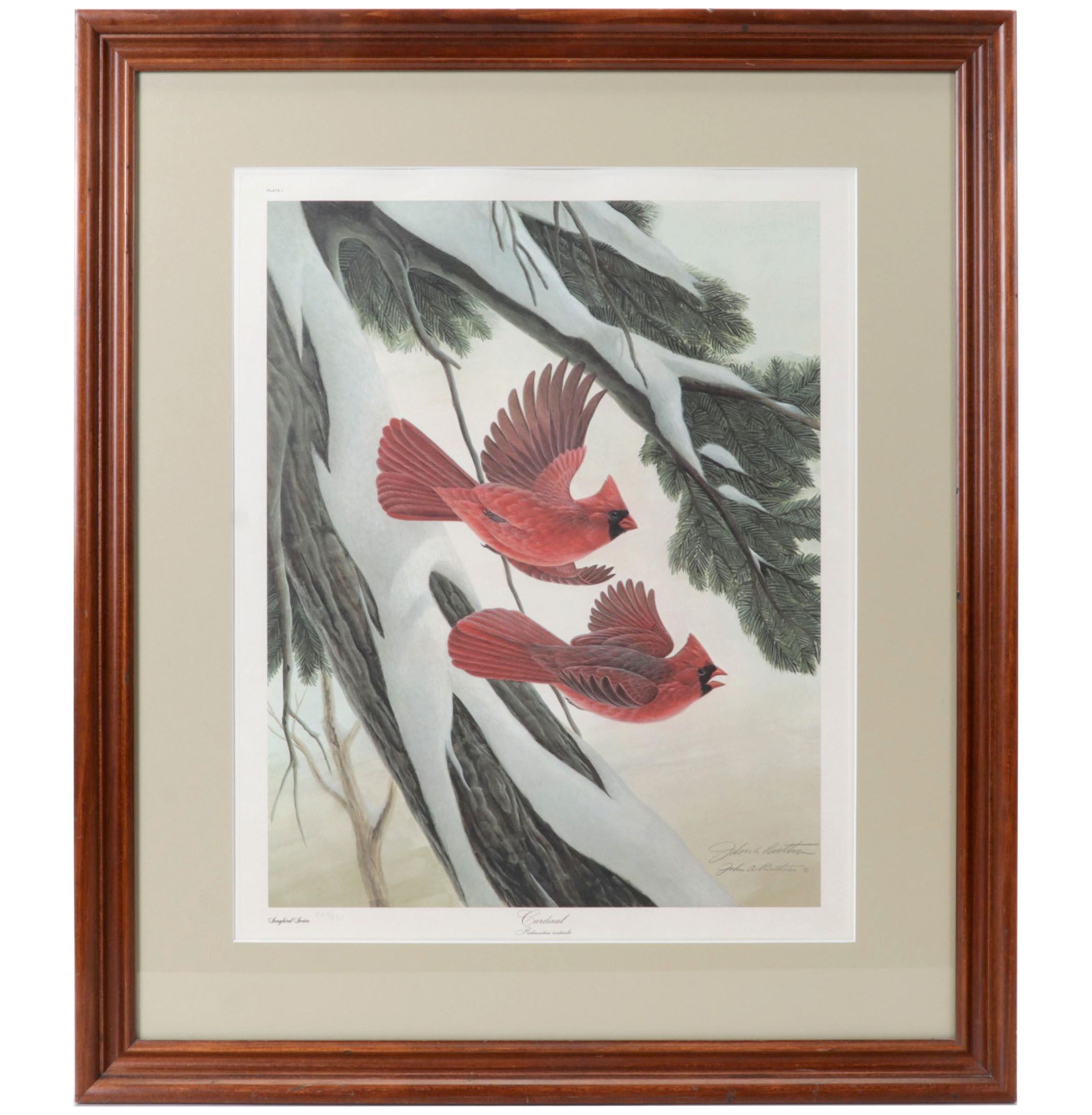 John Ruthven Offset Lithograph "Cardinal," Circa 1978