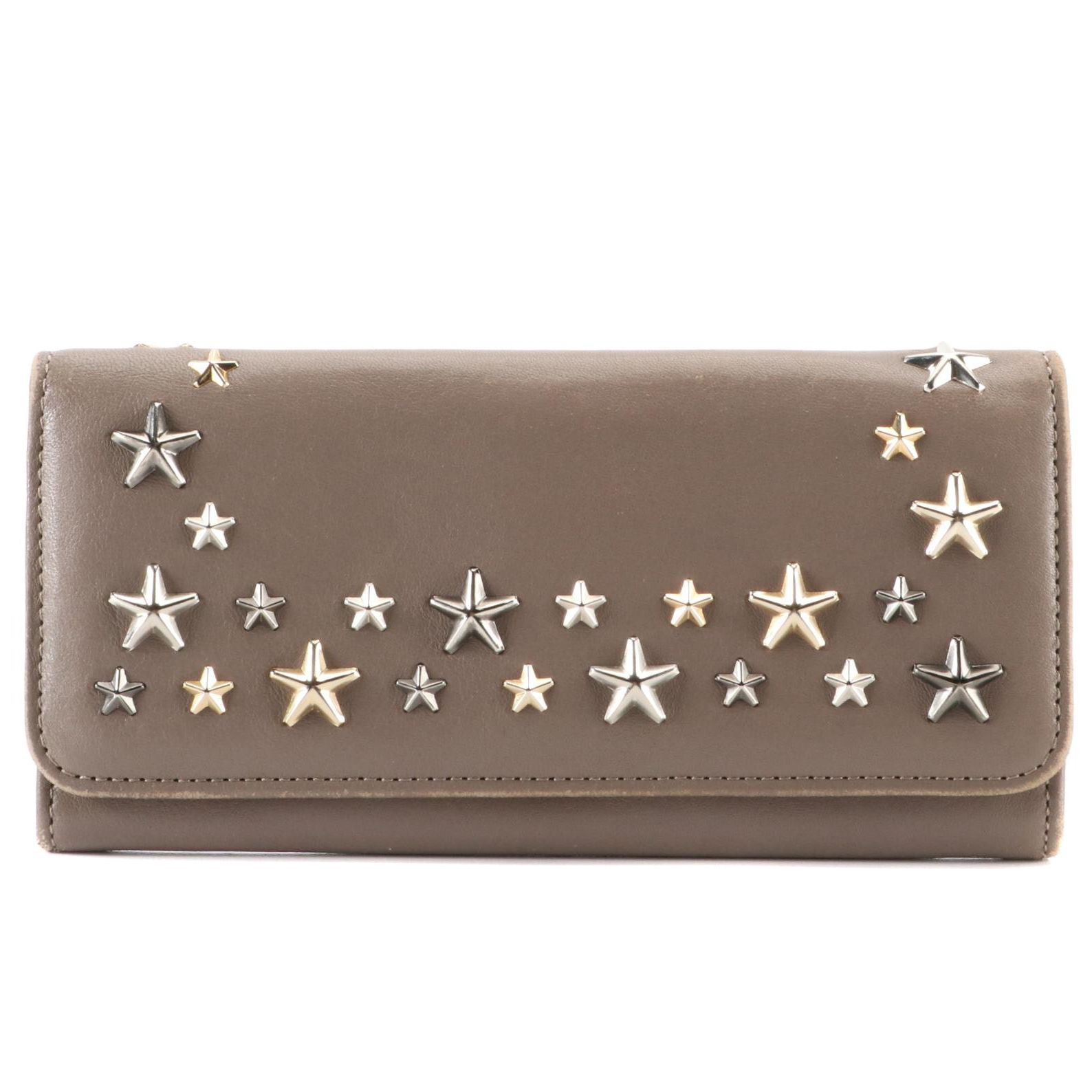 Jimmy Choo Star Studded Leather Continental Wallet