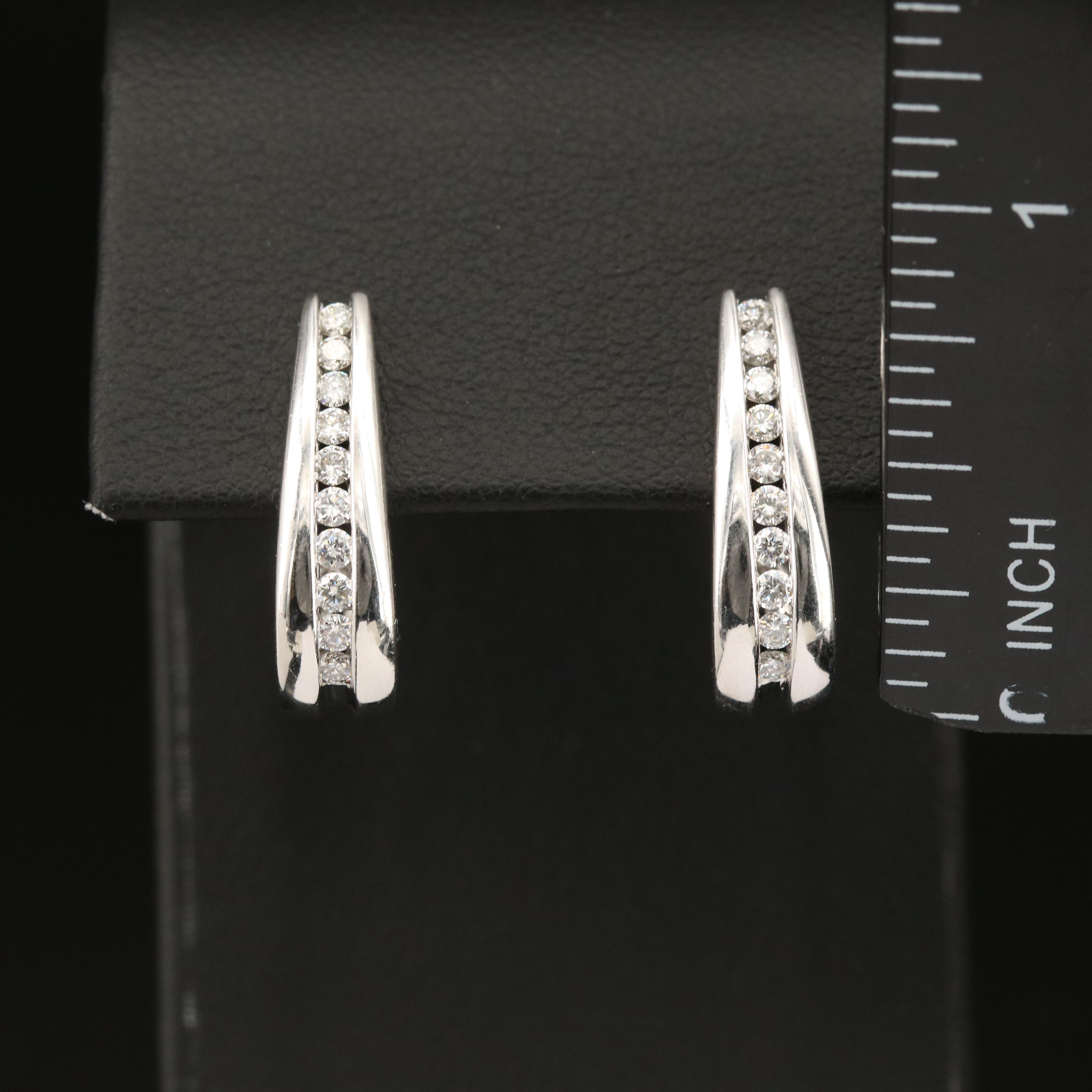 14K 0.55 CTW Diamond J Hoop Earrings