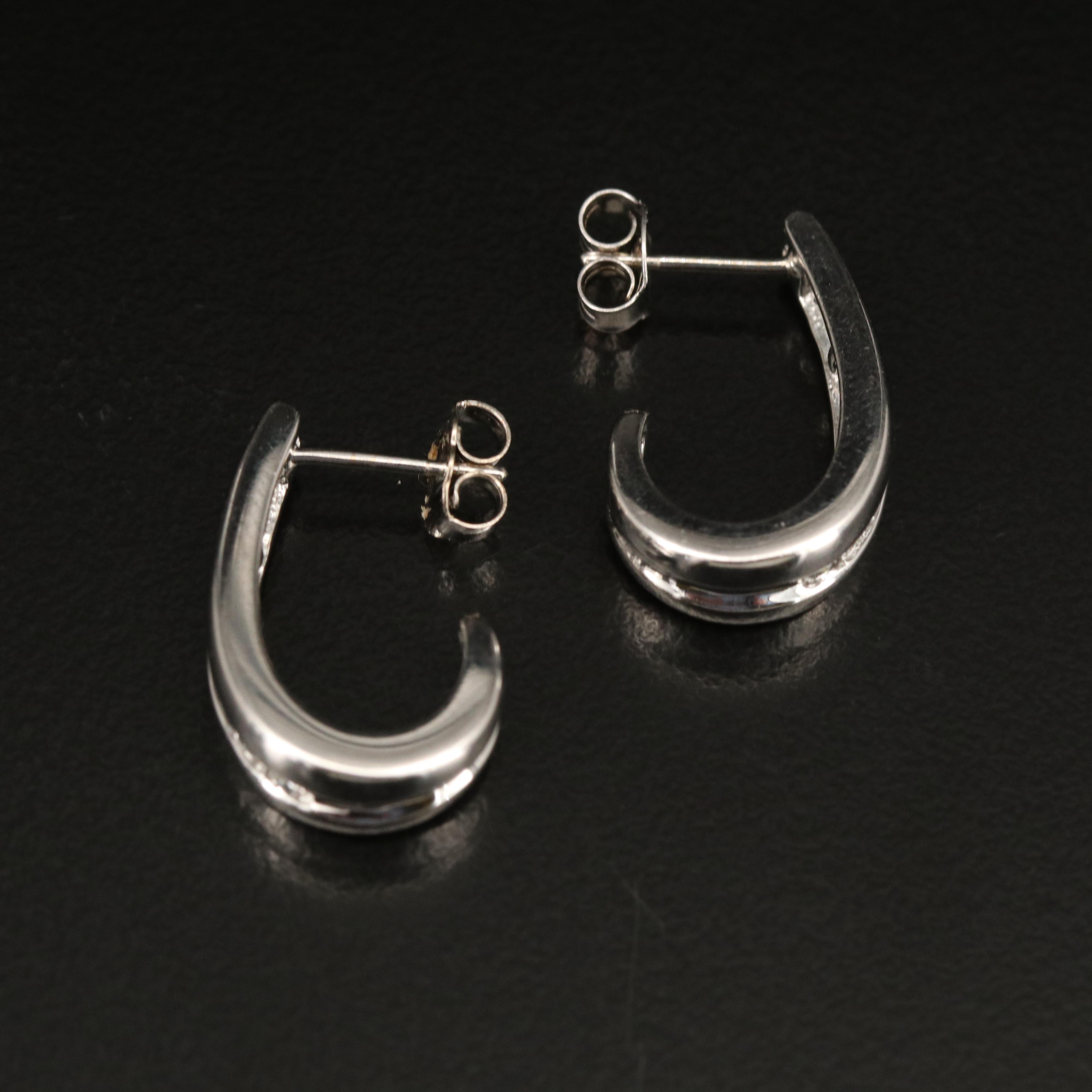 14K 0.55 CTW Diamond J Hoop Earrings