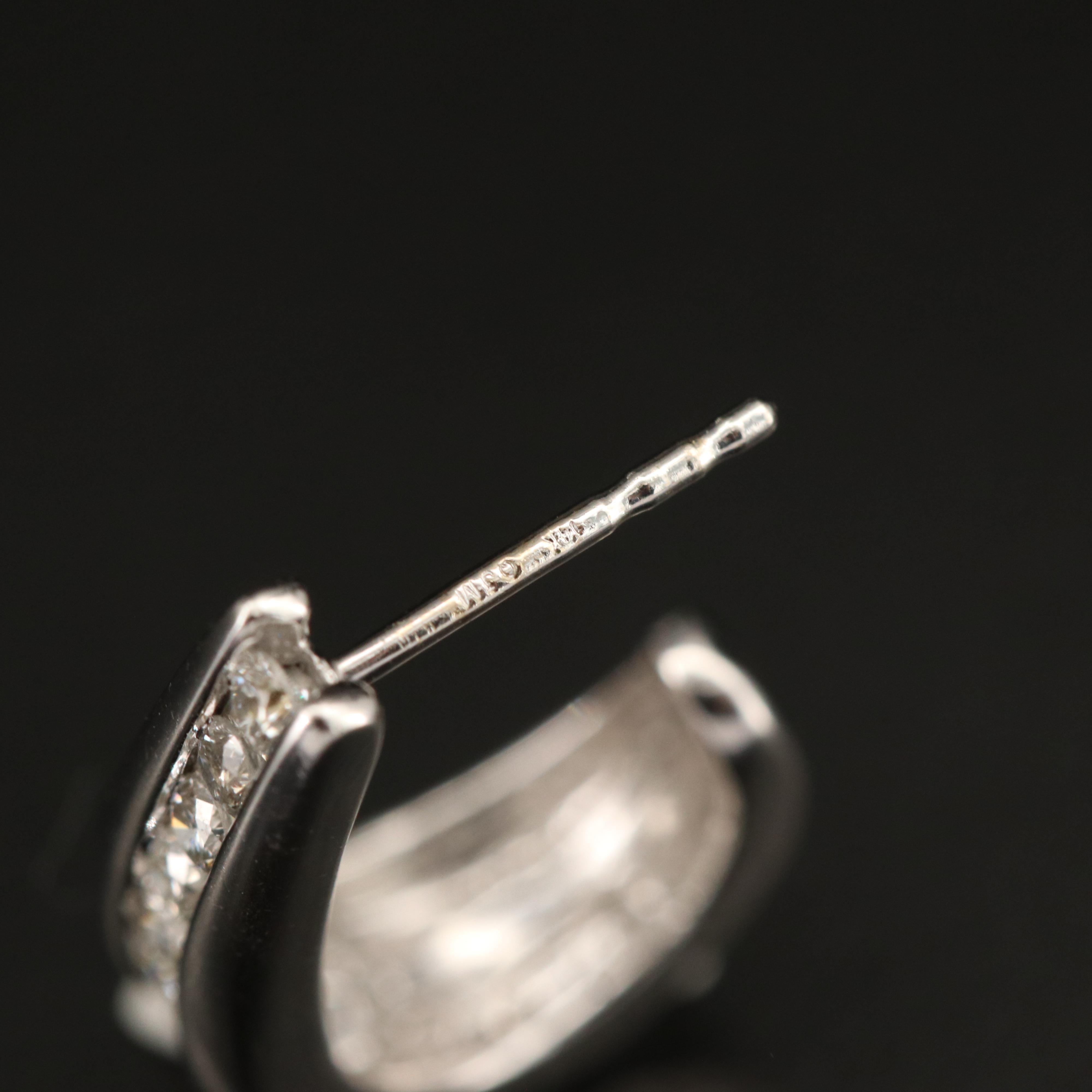 14K 0.55 CTW Diamond J Hoop Earrings