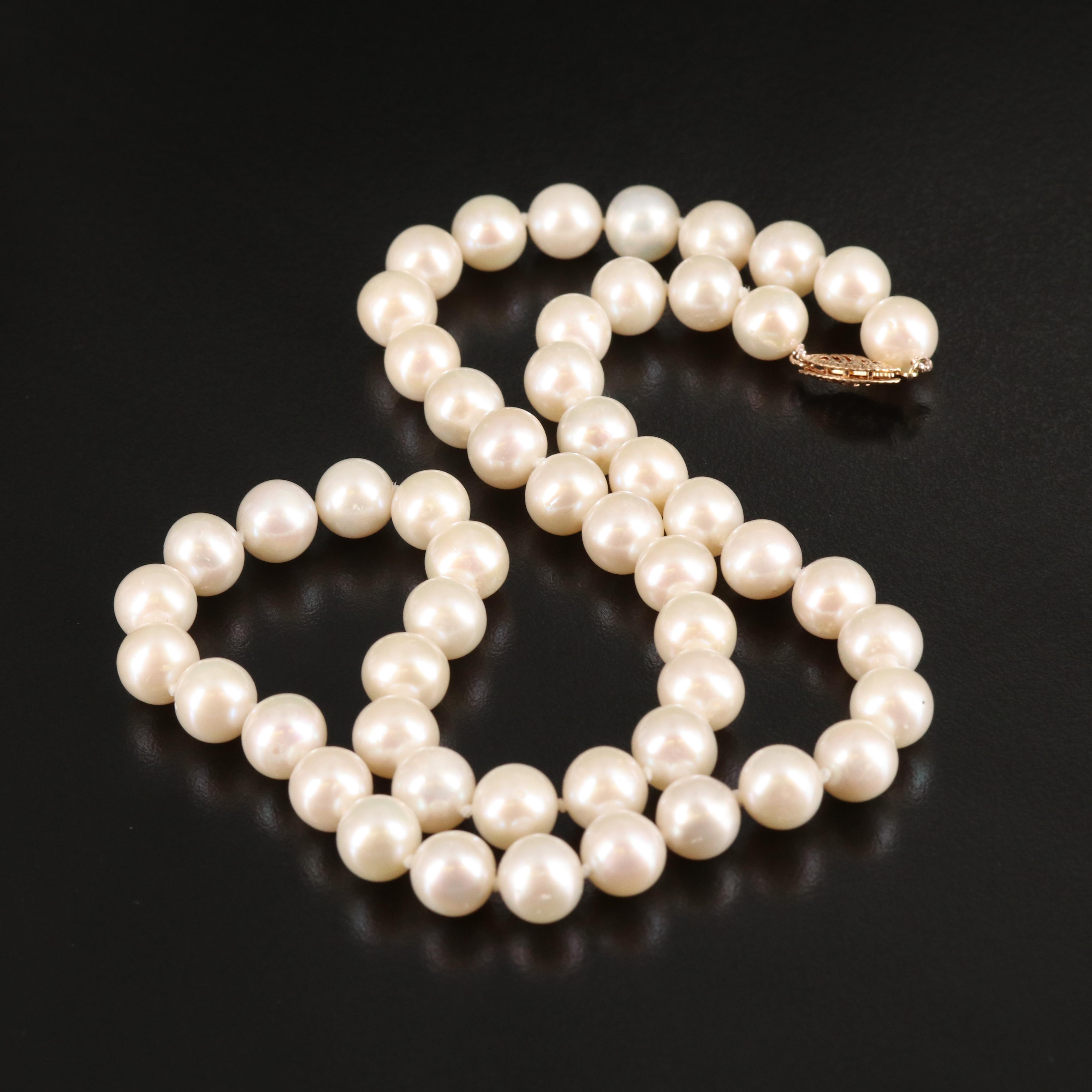 Pearl Necklace with 14K Clasp