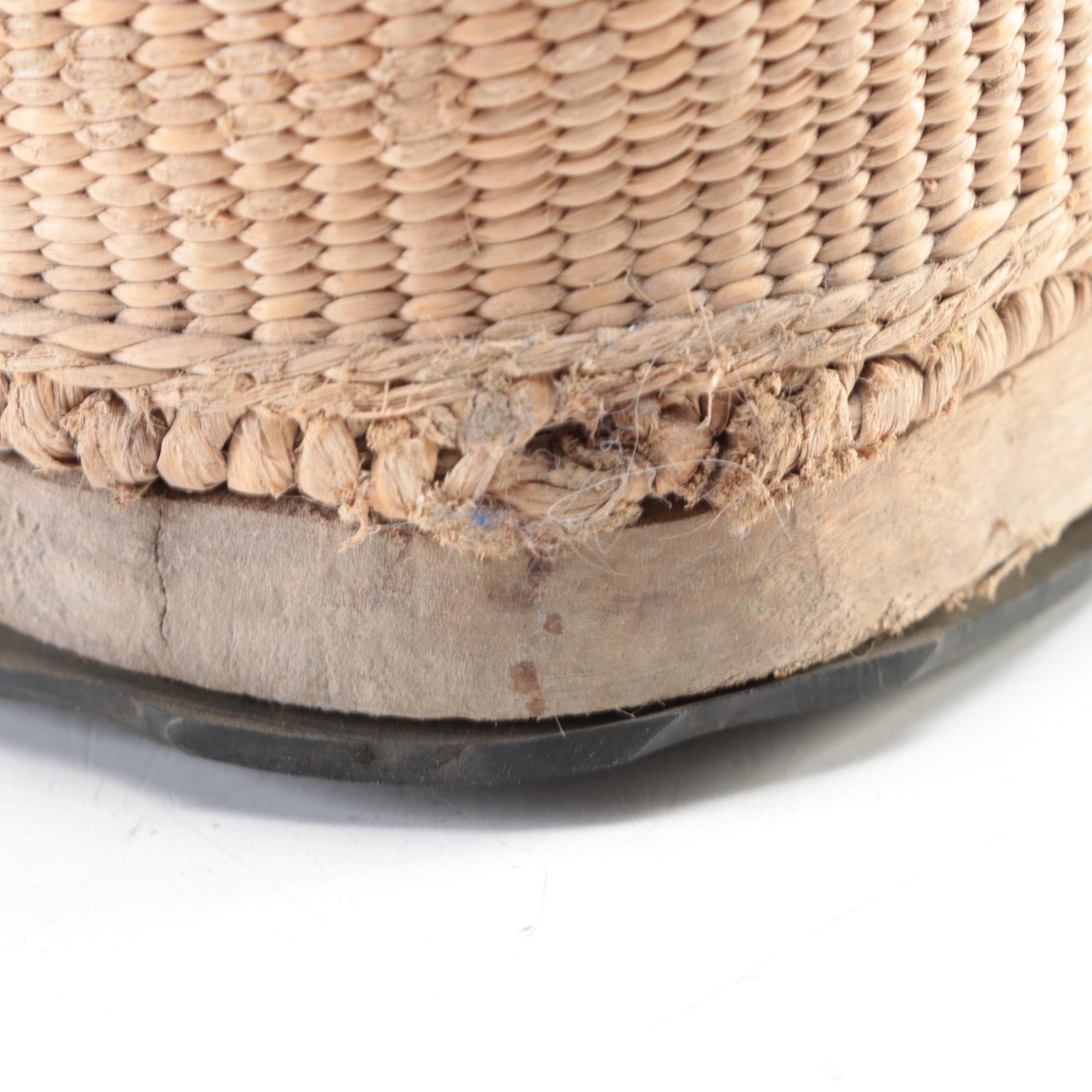 Pair of Chinese Handwoven Straw "Bound Feet" Slippers, 1930s