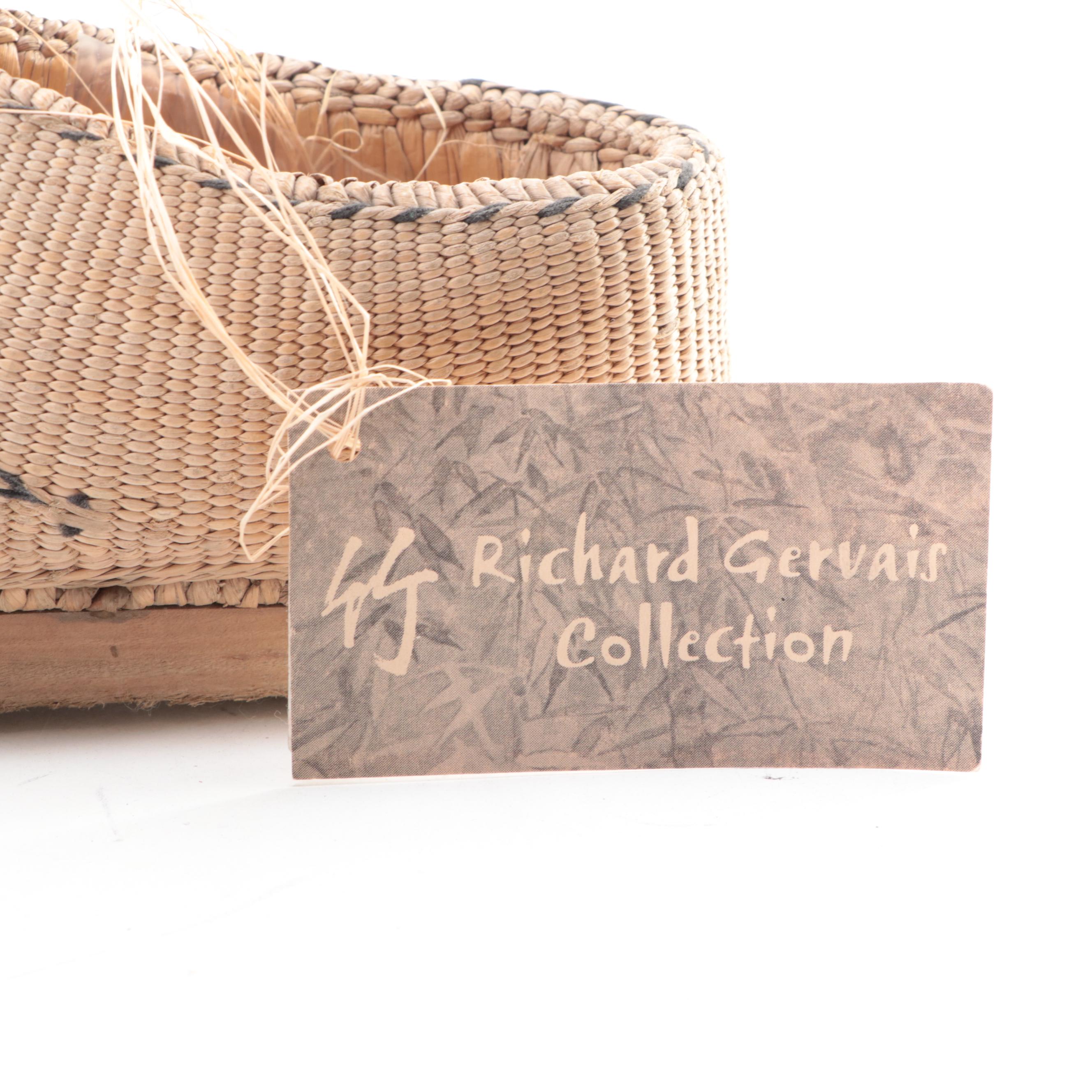 Pair of Chinese Handwoven Straw "Bound Feet" Slippers, 1930s