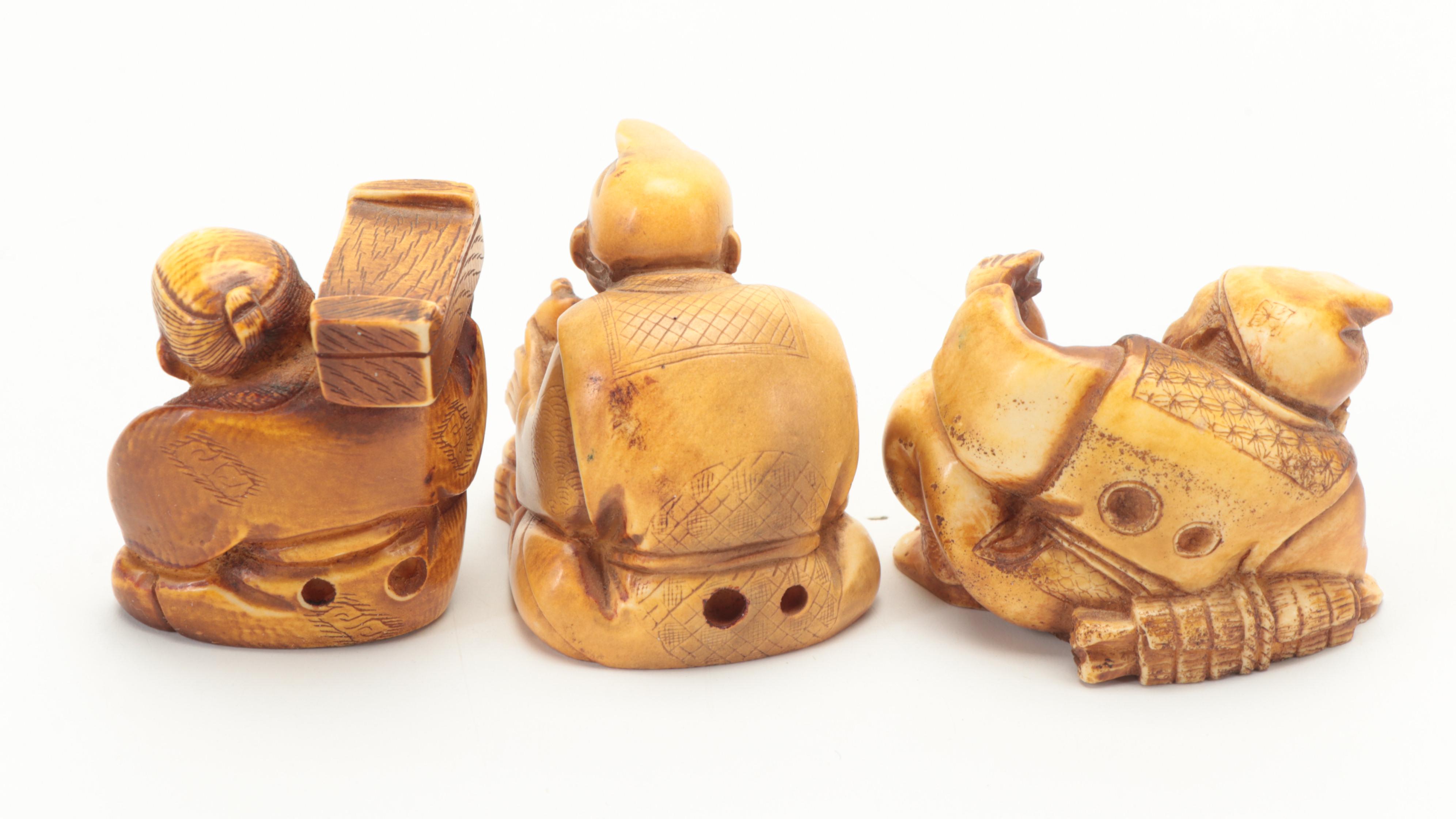 Japanese Netsuke Style Resin Figurines