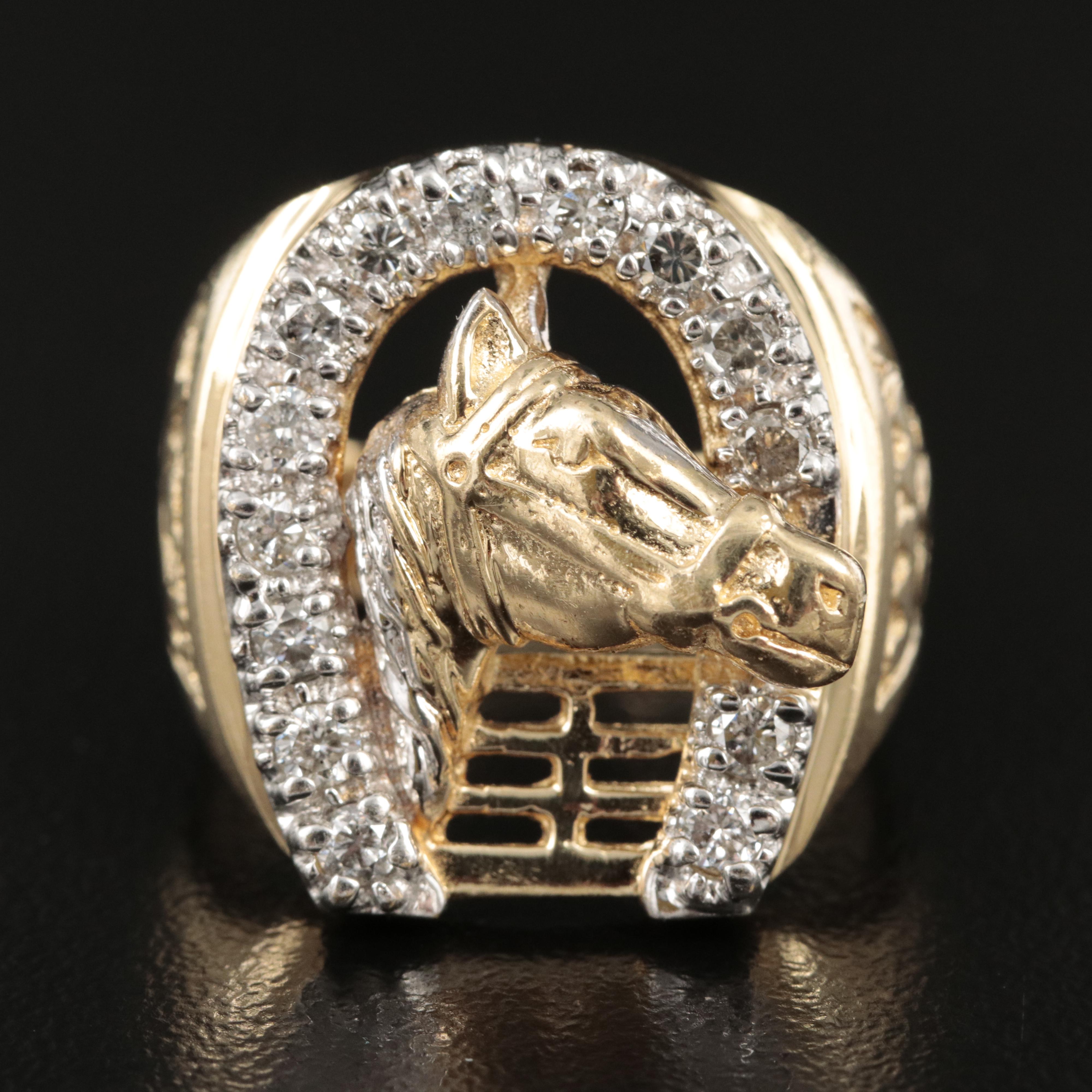 10K 0.60 CTW Diamond Equestrian Ring