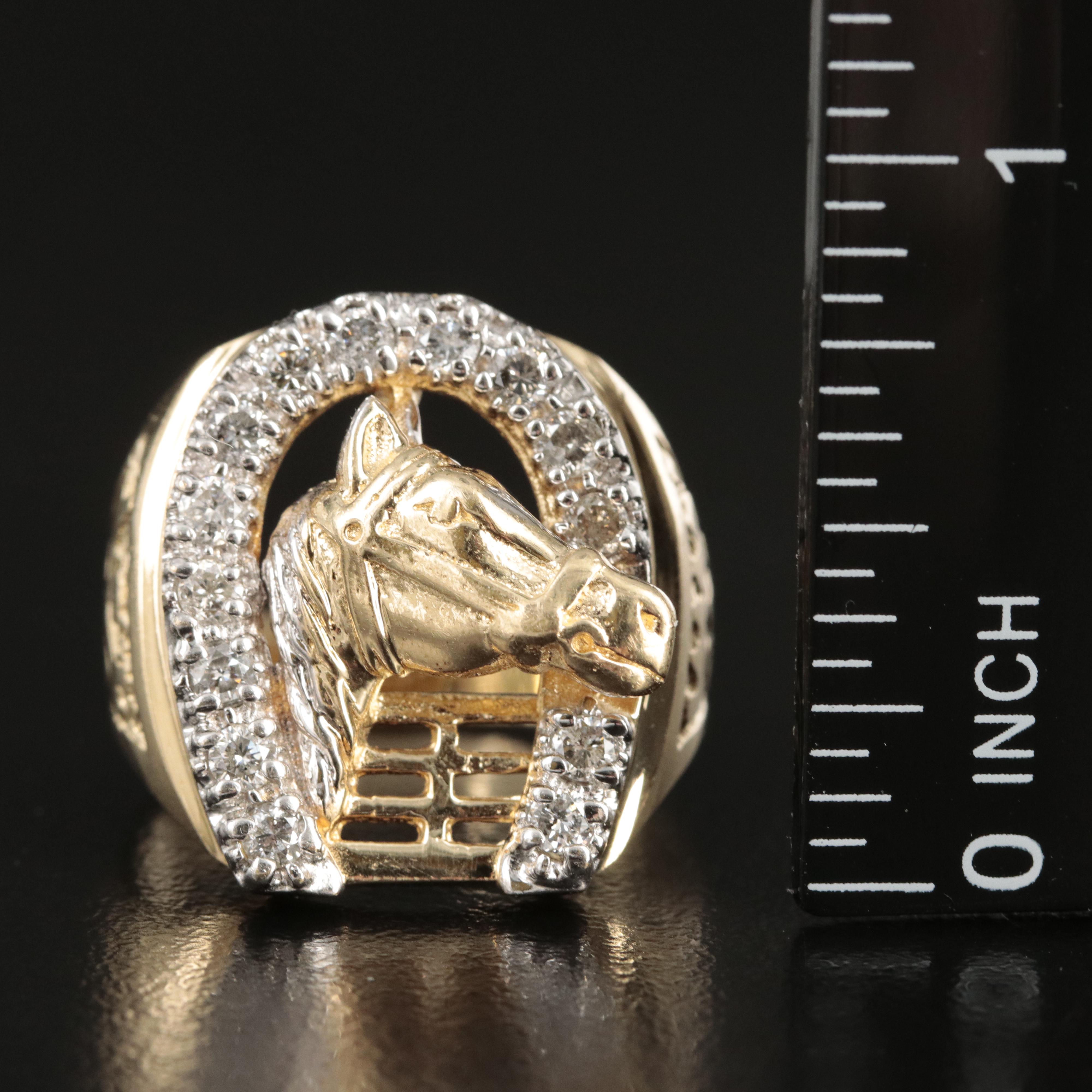 10K 0.60 CTW Diamond Equestrian Ring