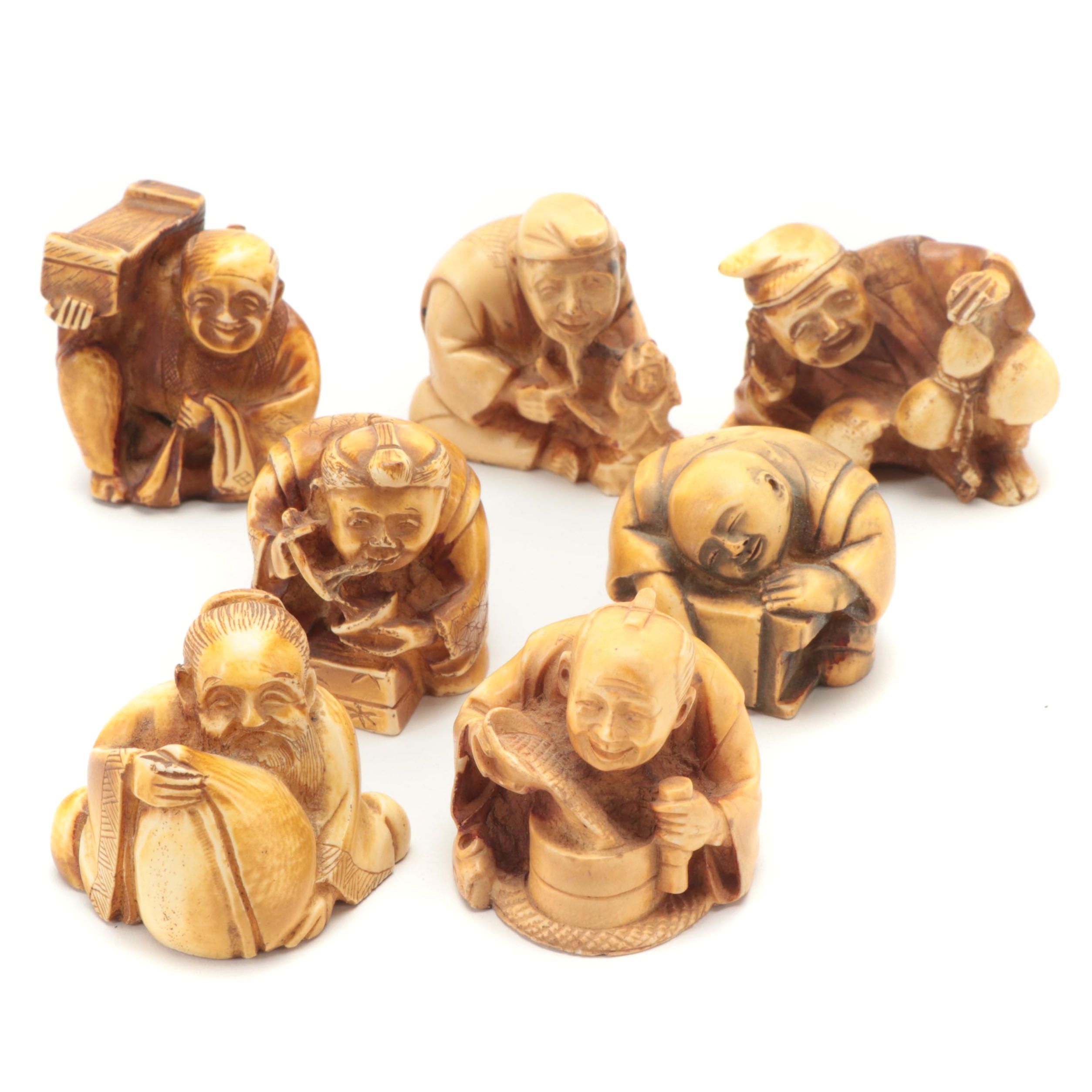 Japanese Netsuke Style Resin Figurines