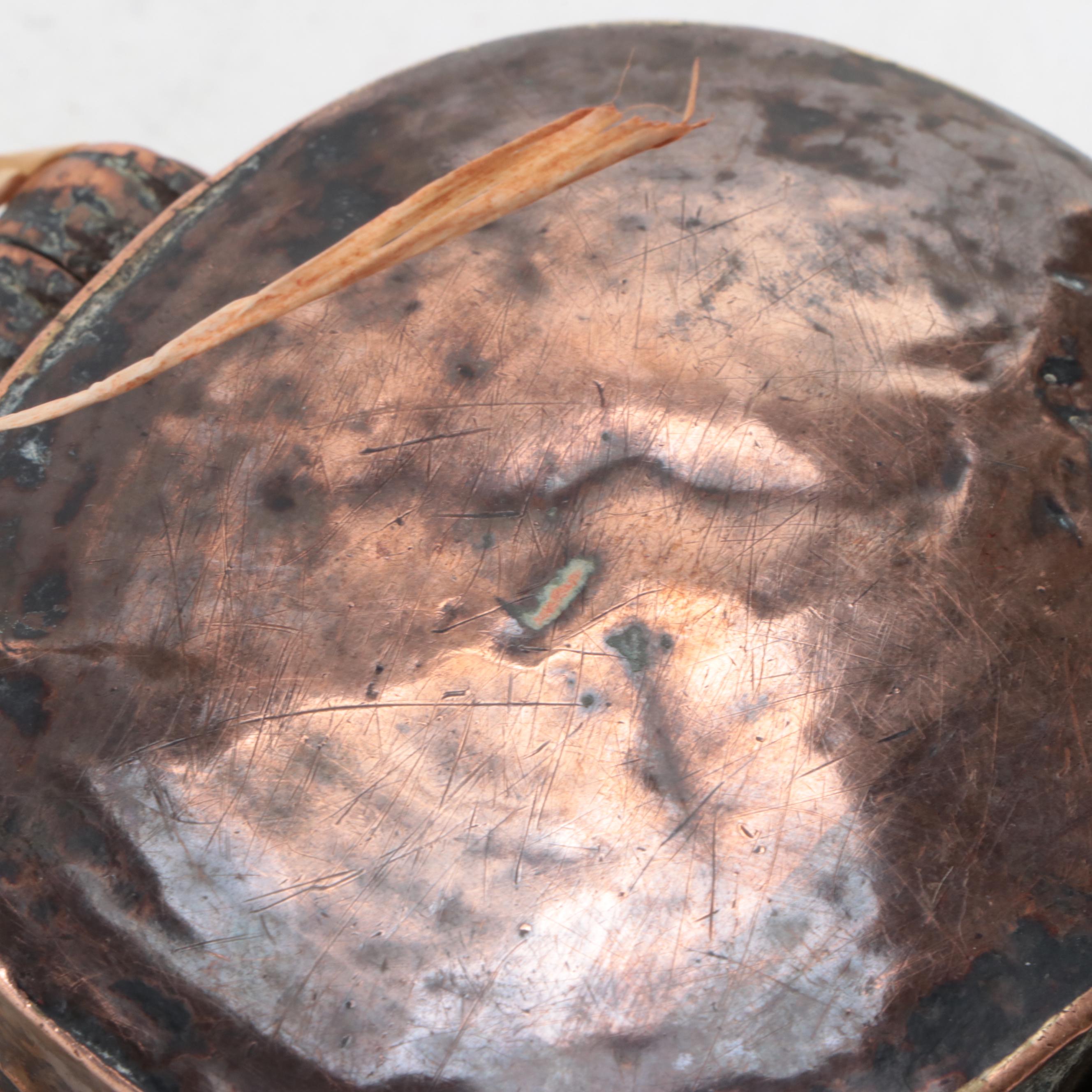 Tibetan Hammered Copper 'Gau' Reliquary Amulet Box, Early 20th Century