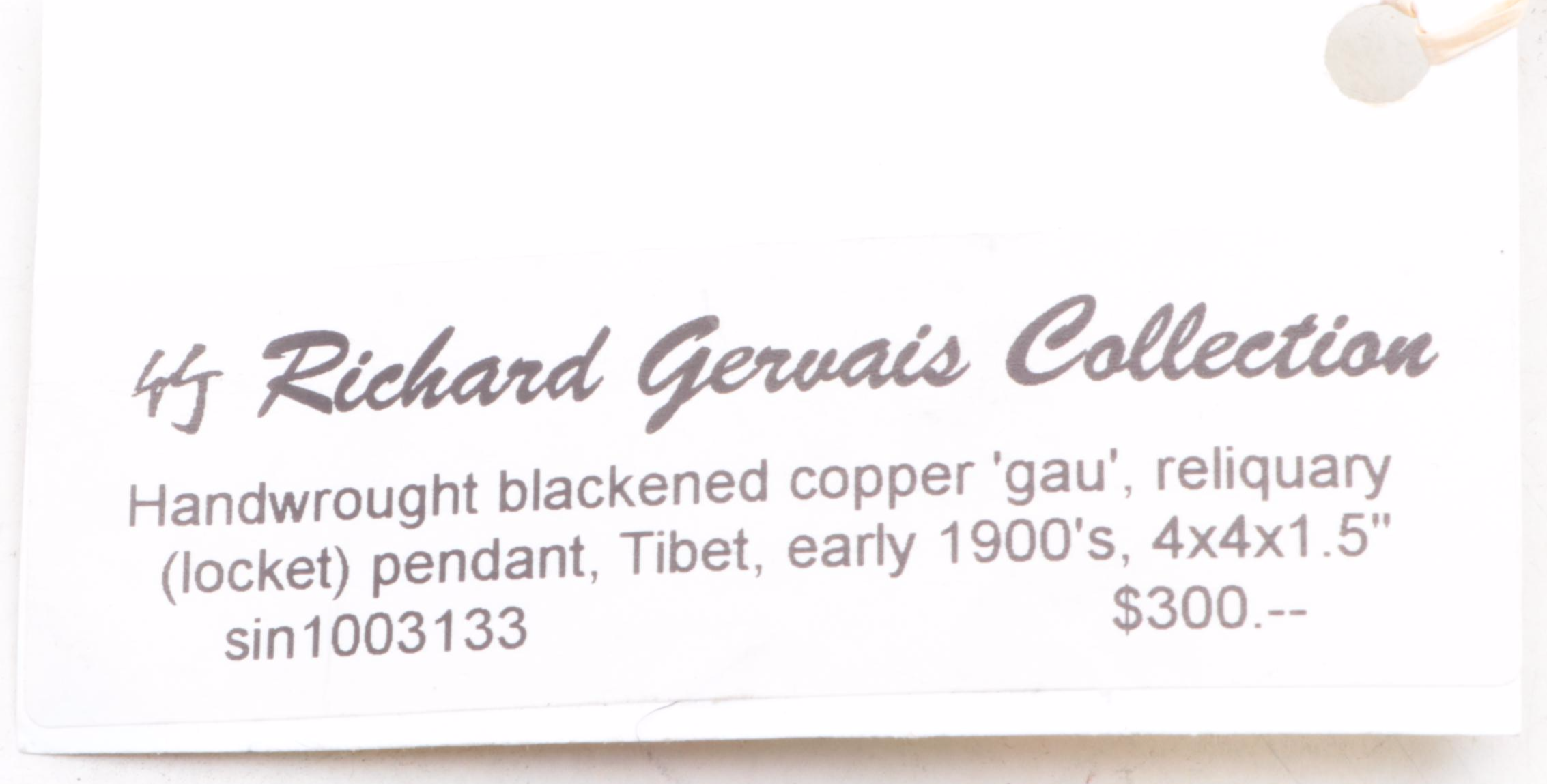 Tibetan Hammered Copper 'Gau' Reliquary Amulet Box, Early 20th Century