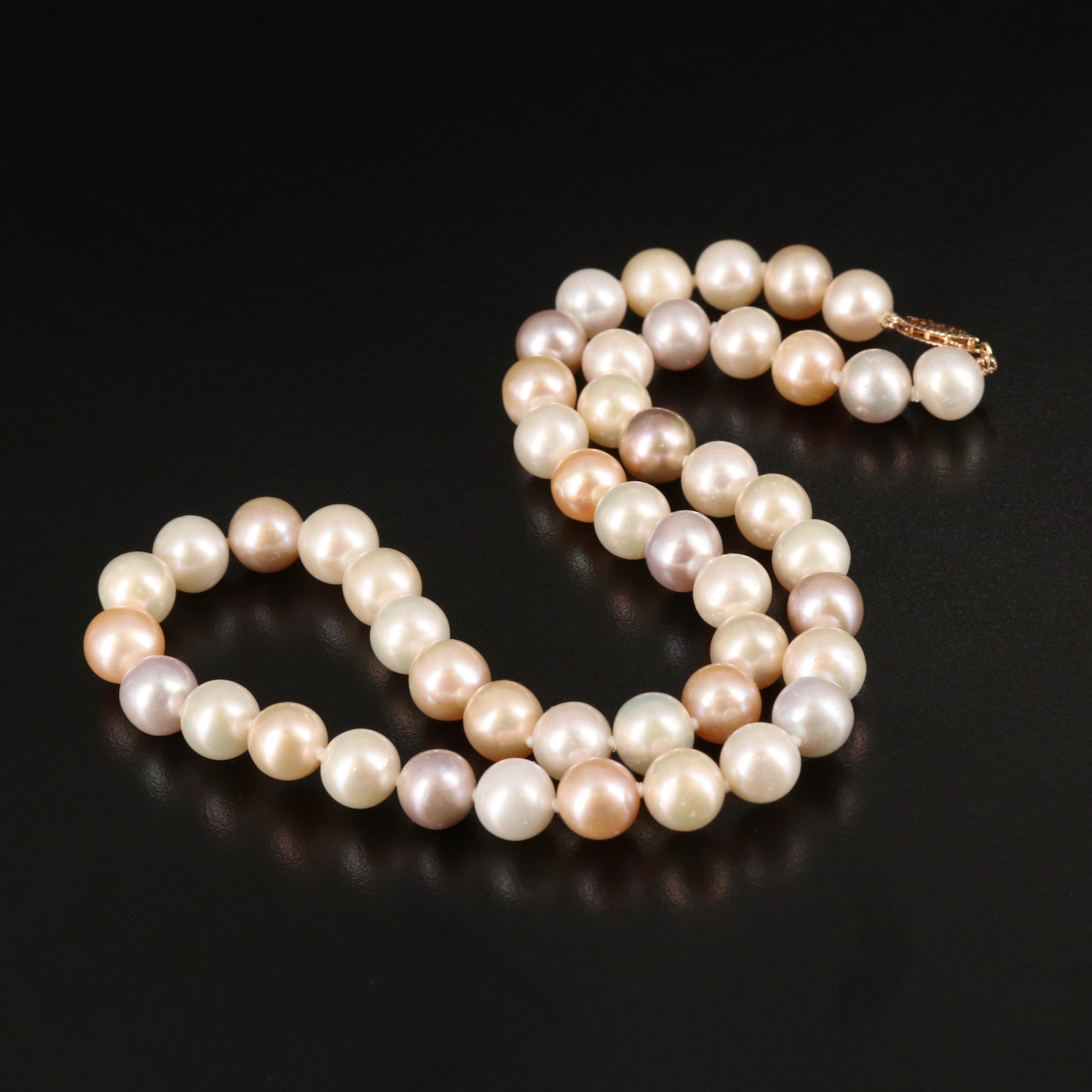 Pearl Necklace with 14K Clasp