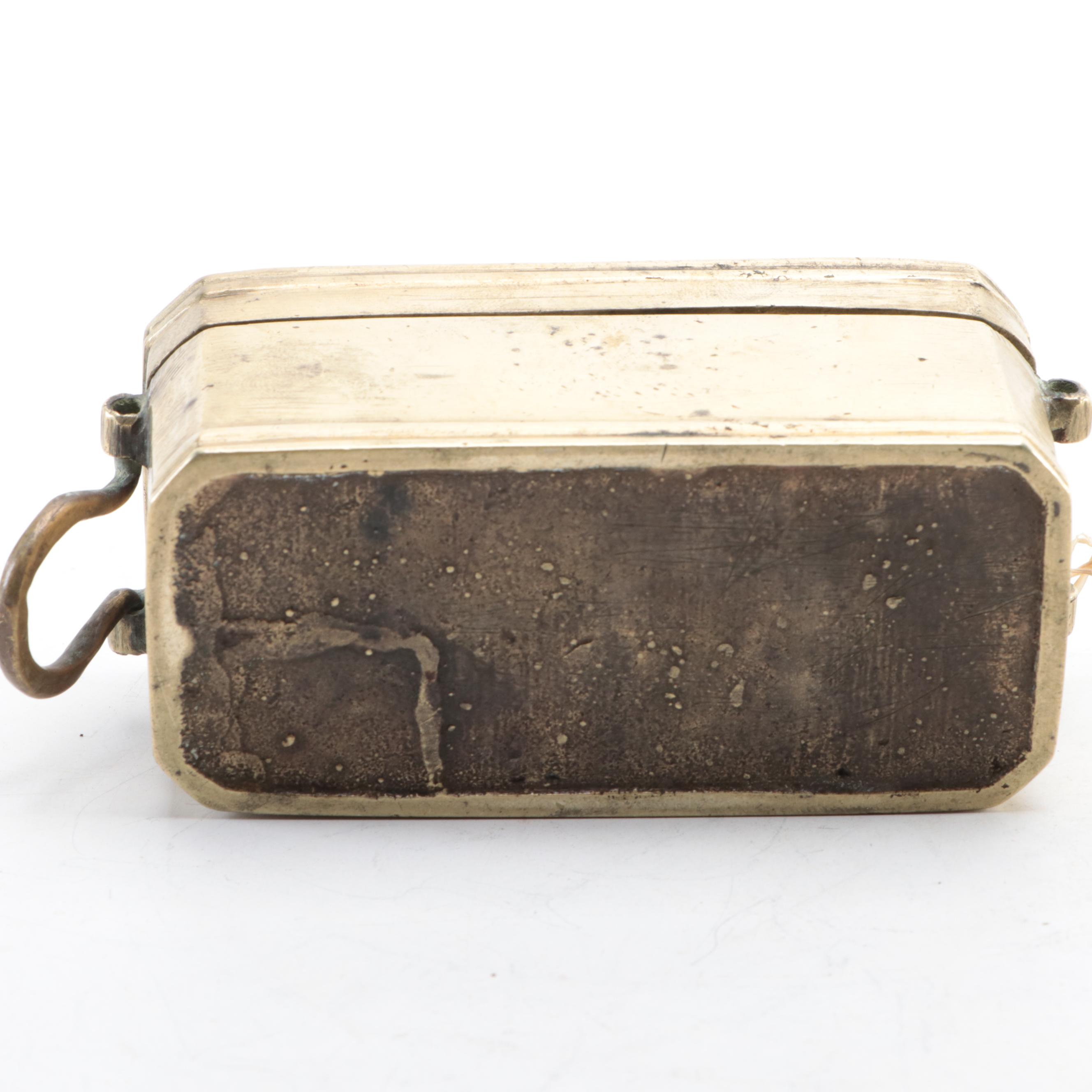 Filipino Brass Betel Box with Copper Inlay, Early 20th Century