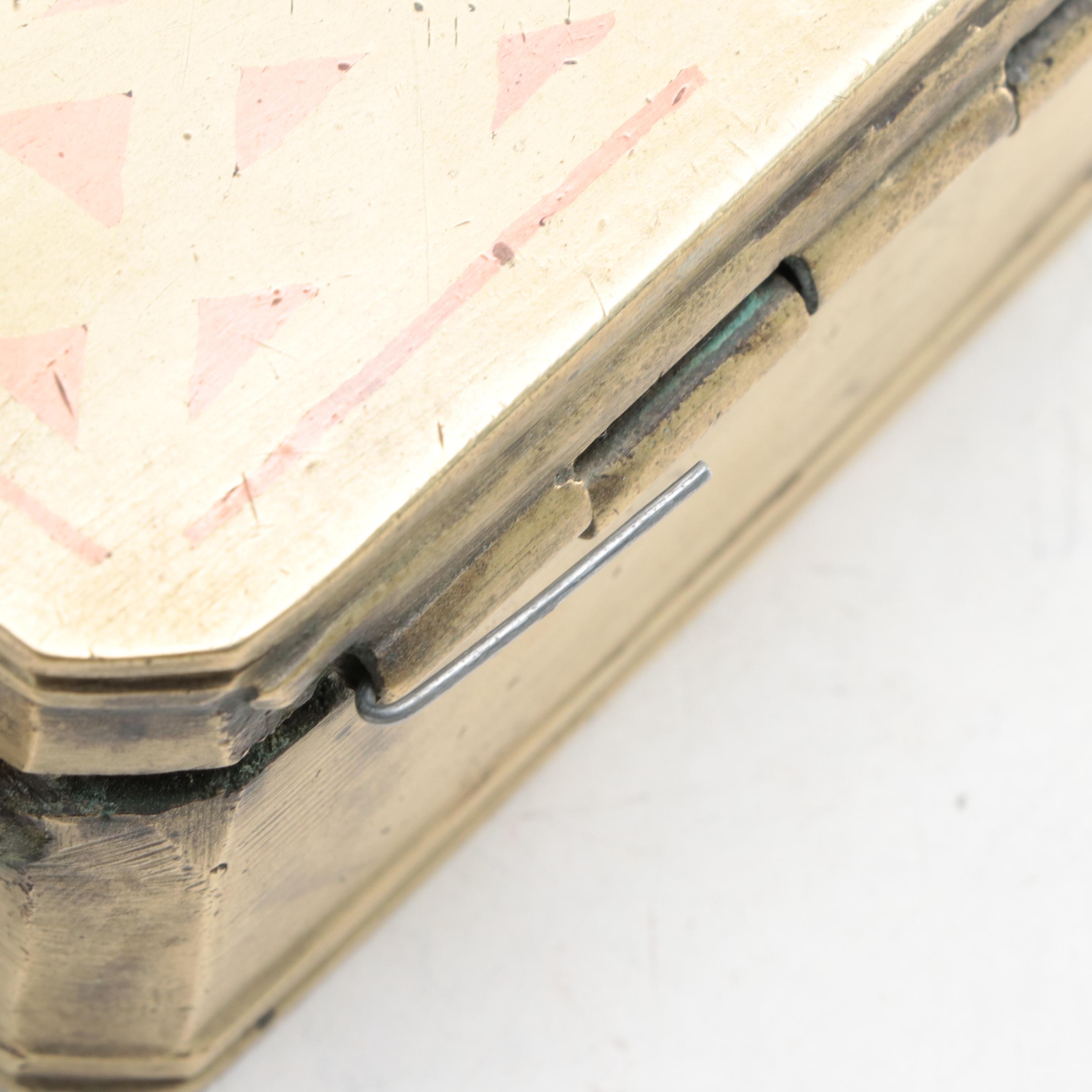 Filipino Brass Betel Box with Copper Inlay, Early 20th Century