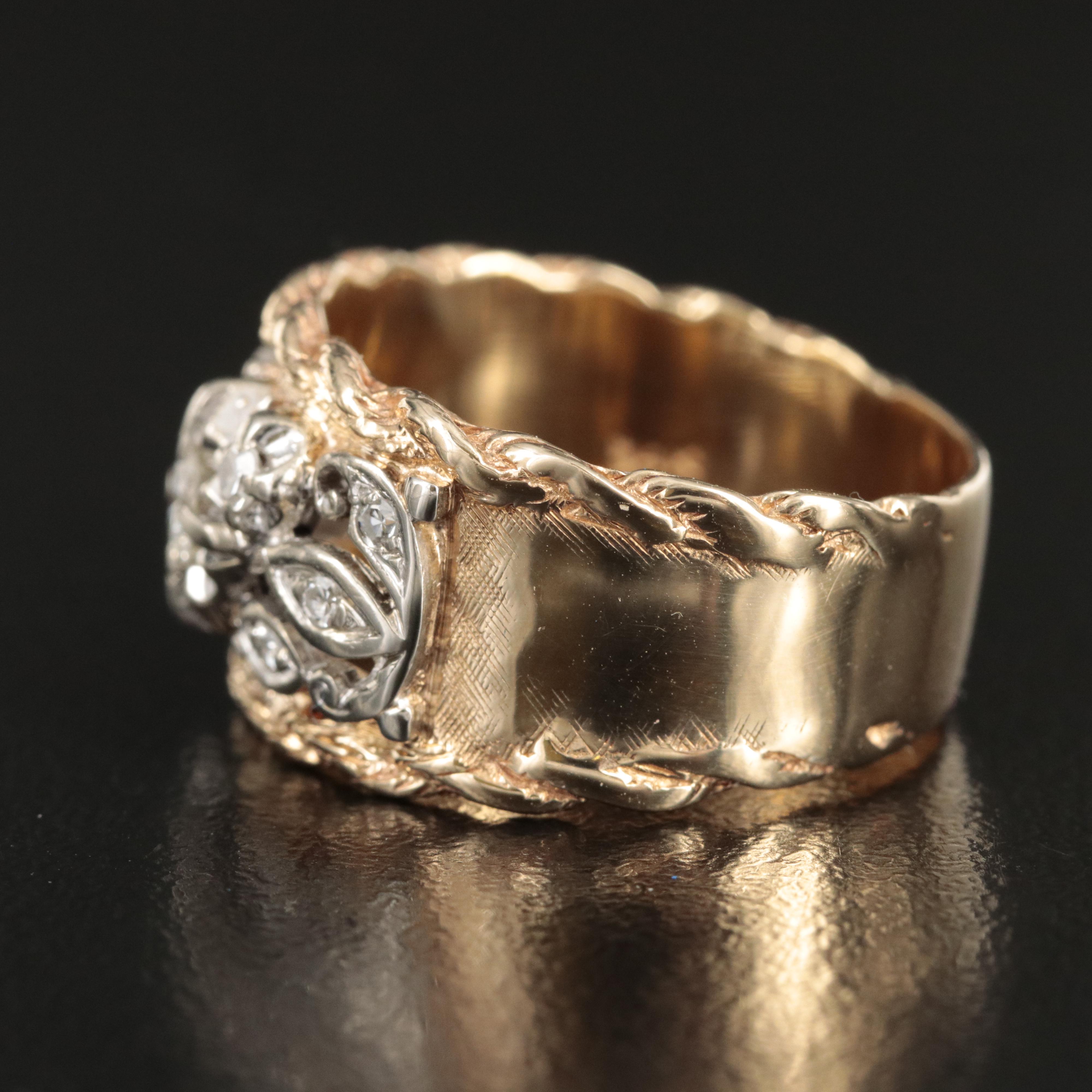 Vintage 14K Two-Tone 0.26 CTW Diamond Band