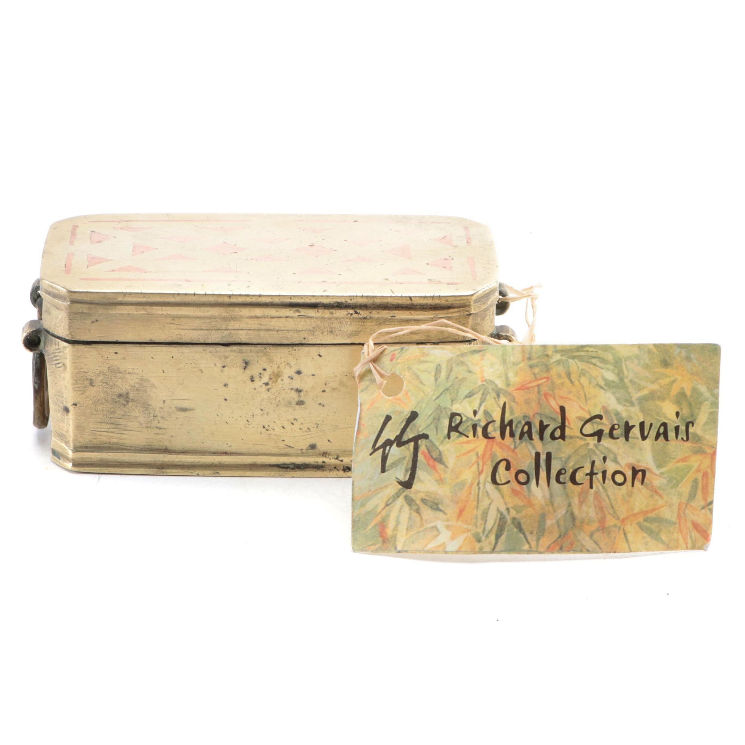 Filipino Brass Betel Box with Copper Inlay, Early 20th Century