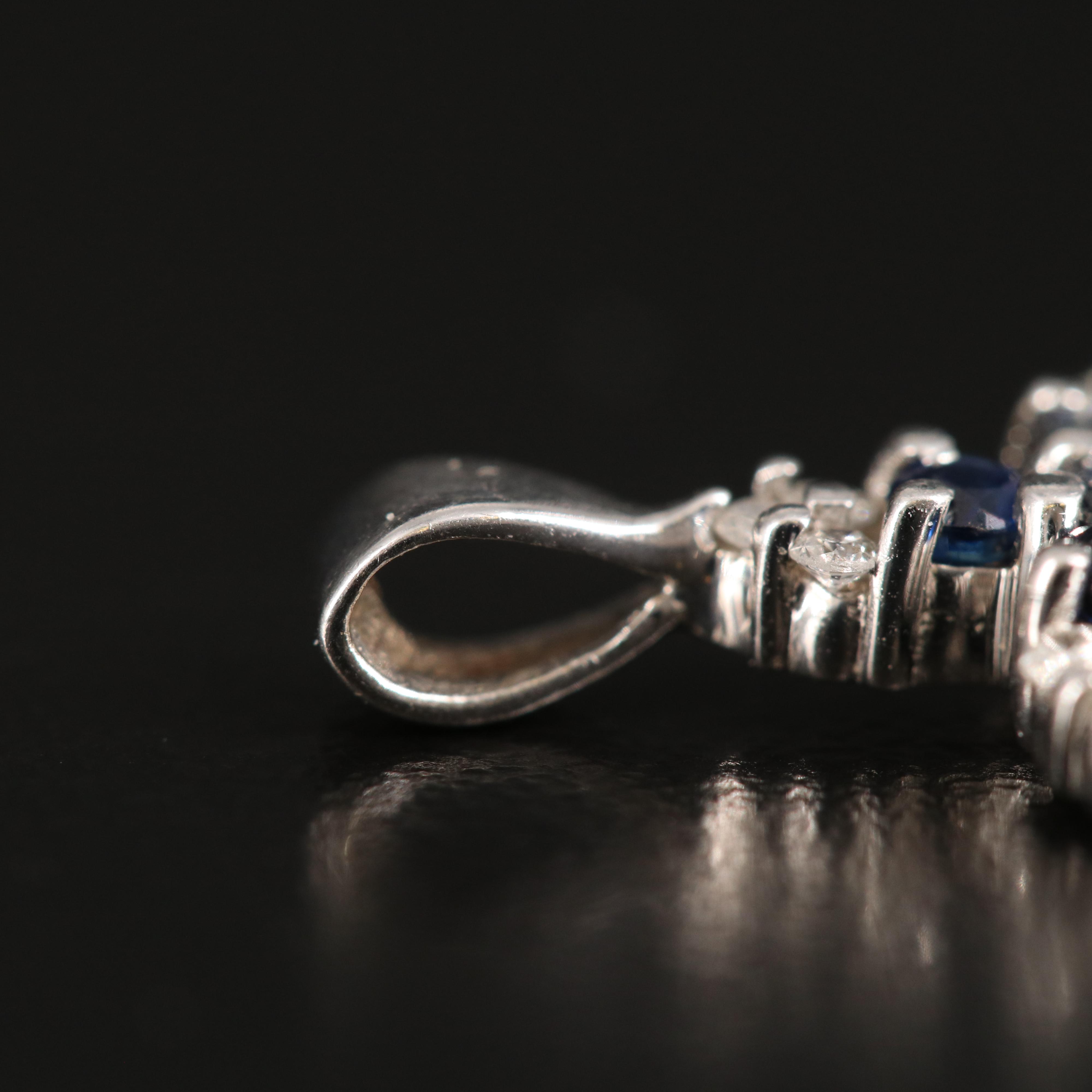 14K Sapphire and Diamond Cross Pendant