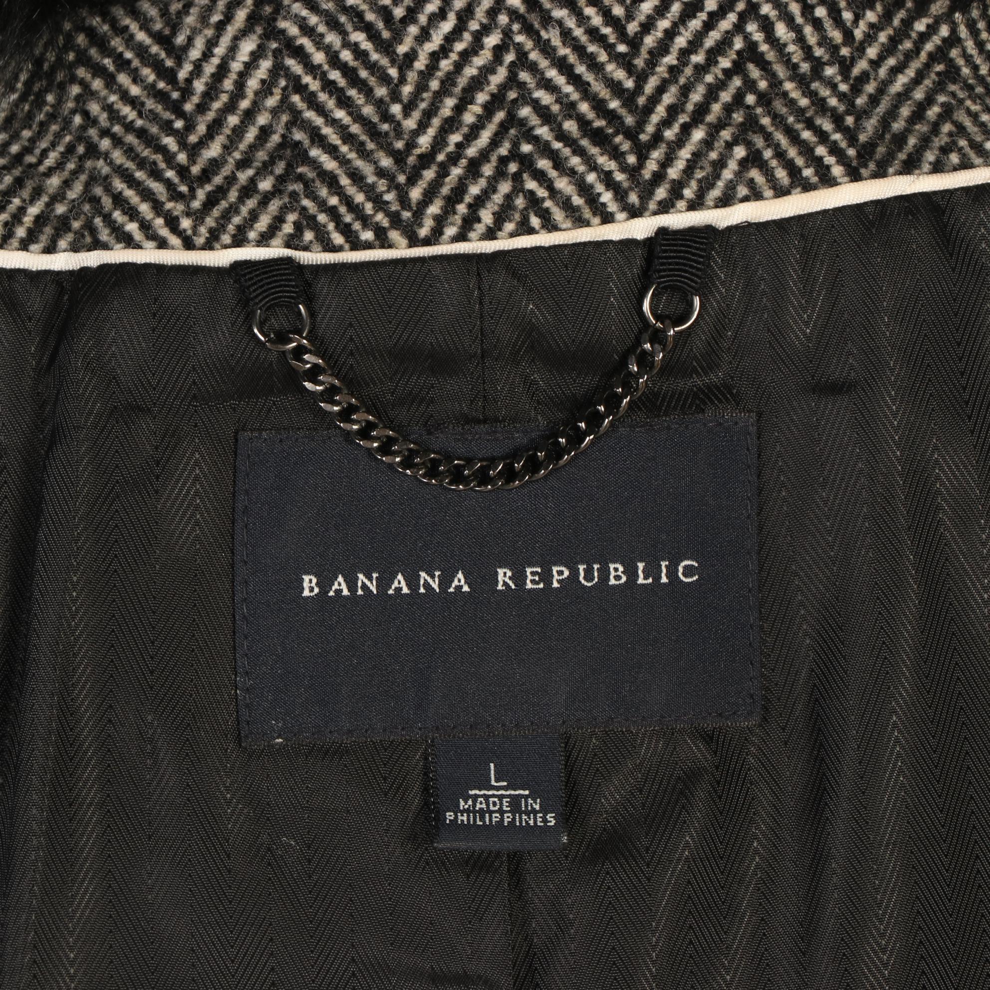 Banana Republic Shearling Collar Coat in Herringbone