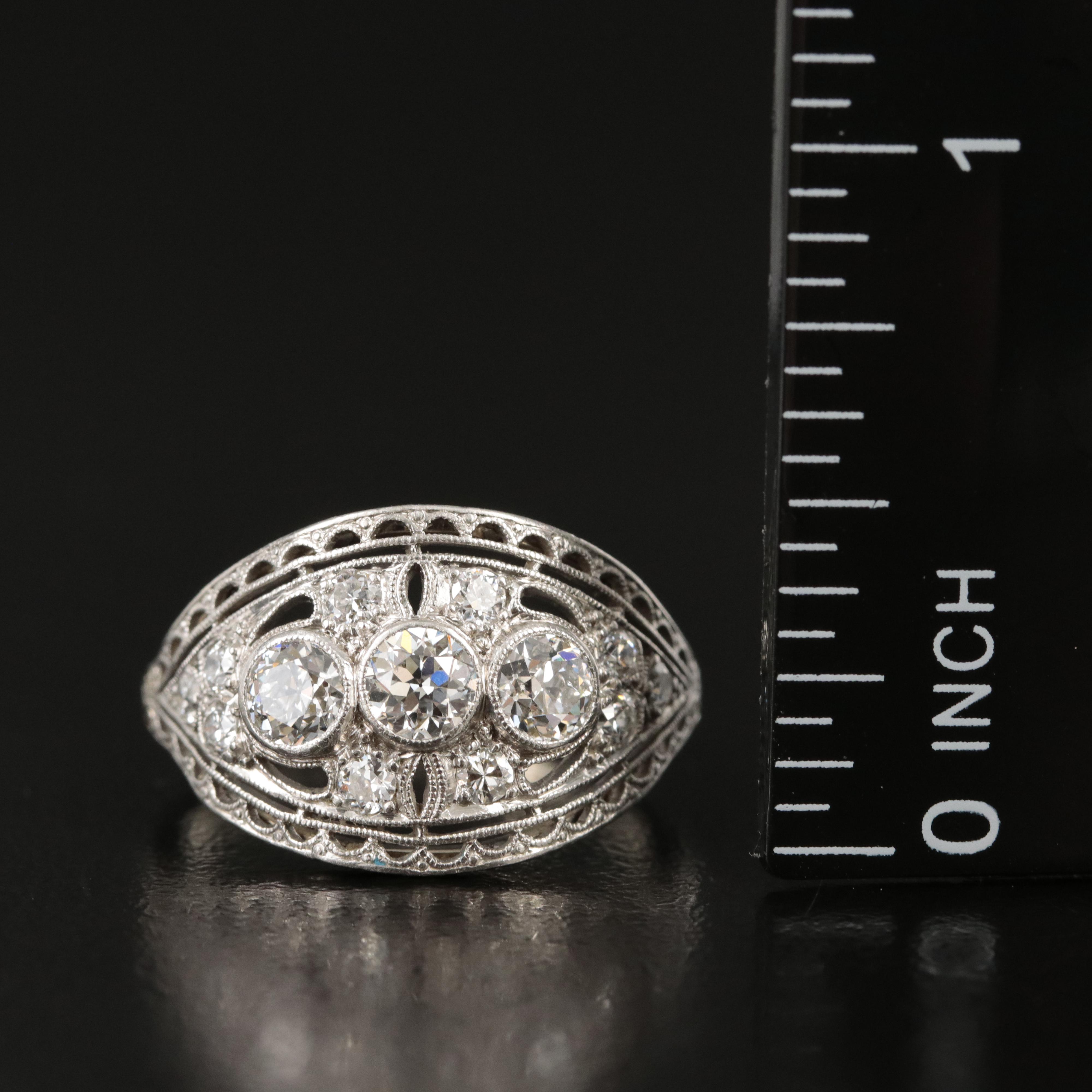 Platinum and 14K 1.10 CTW Diamond Ring