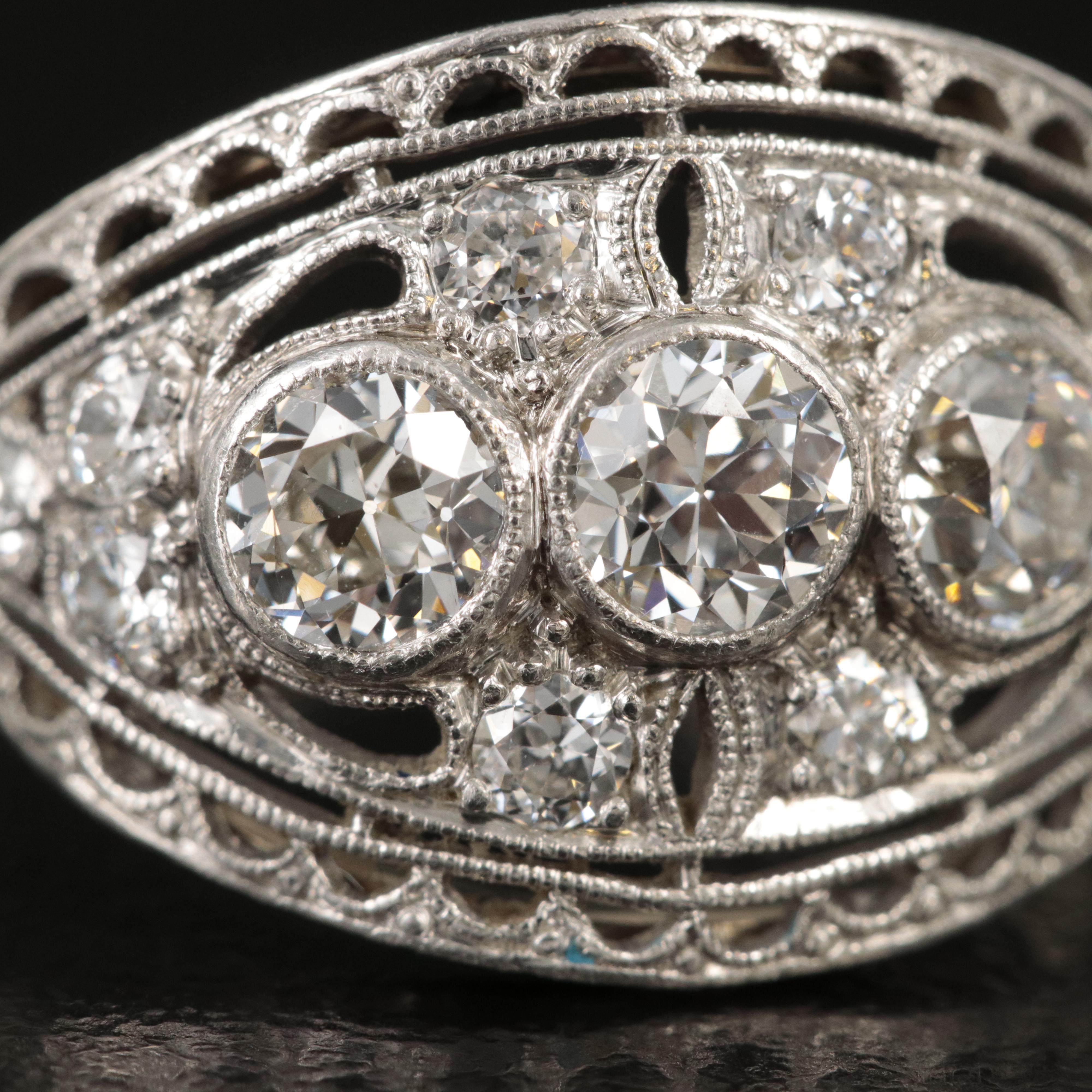 Platinum and 14K 1.10 CTW Diamond Ring