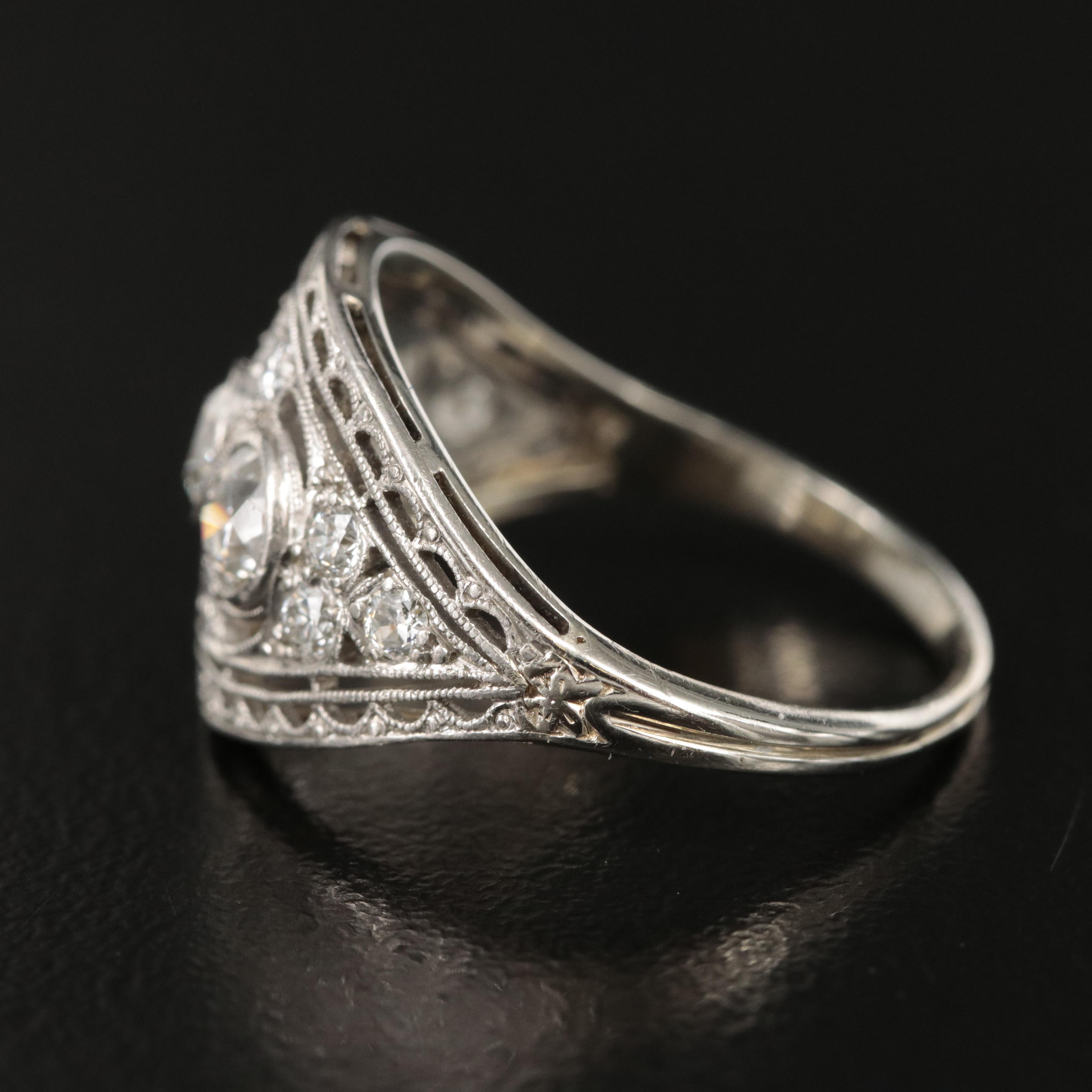 Platinum and 14K 1.10 CTW Diamond Ring