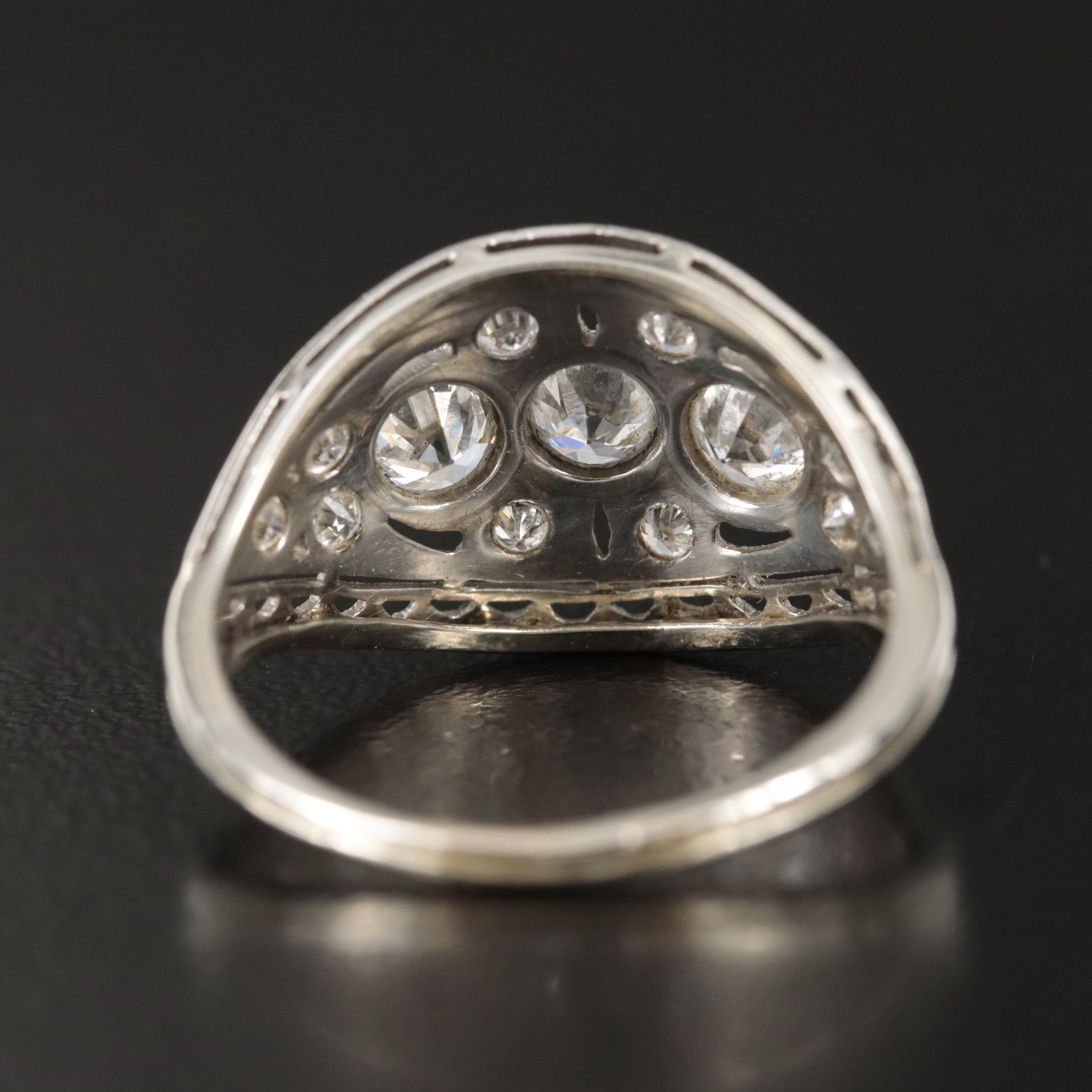 Platinum and 14K 1.10 CTW Diamond Ring