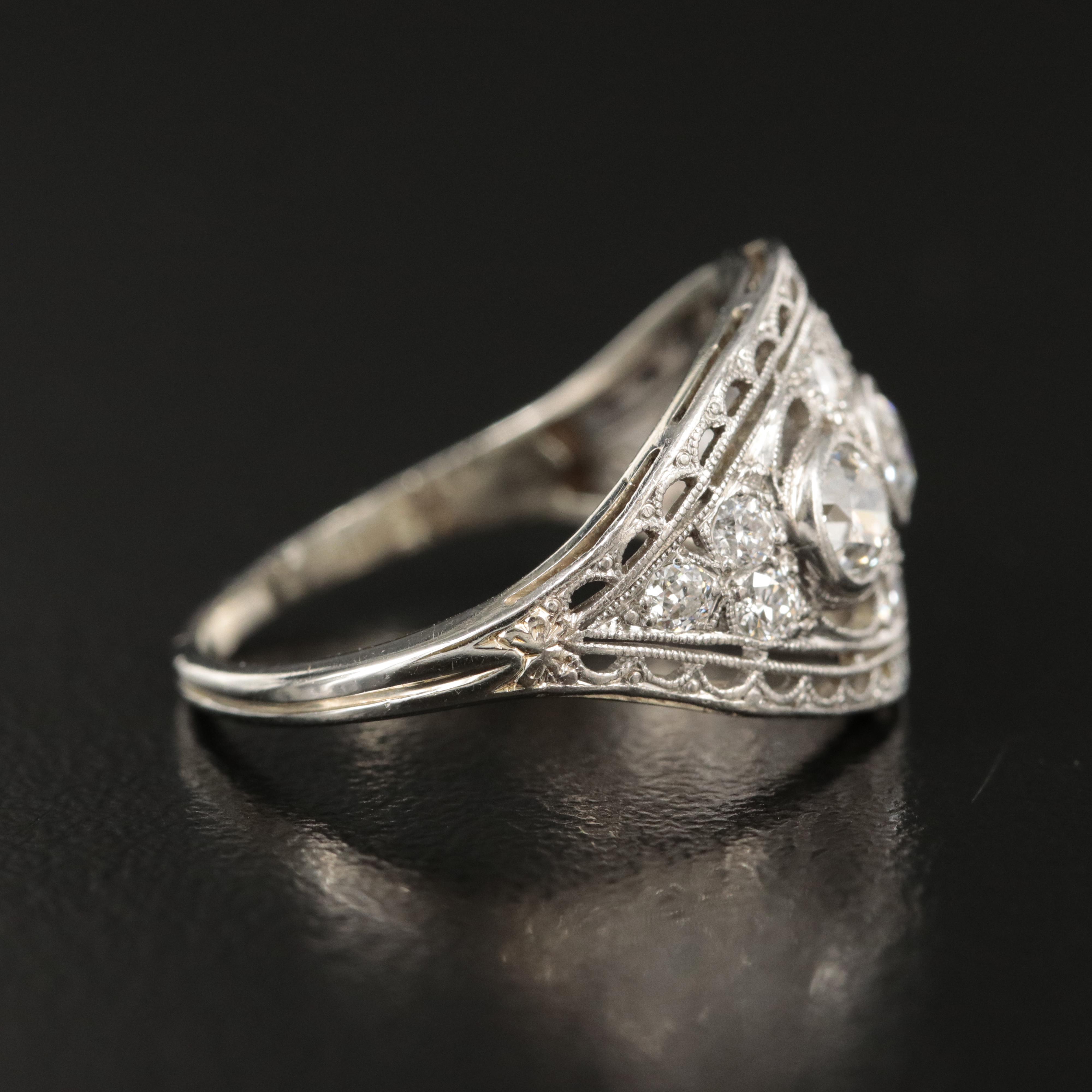 Platinum and 14K 1.10 CTW Diamond Ring