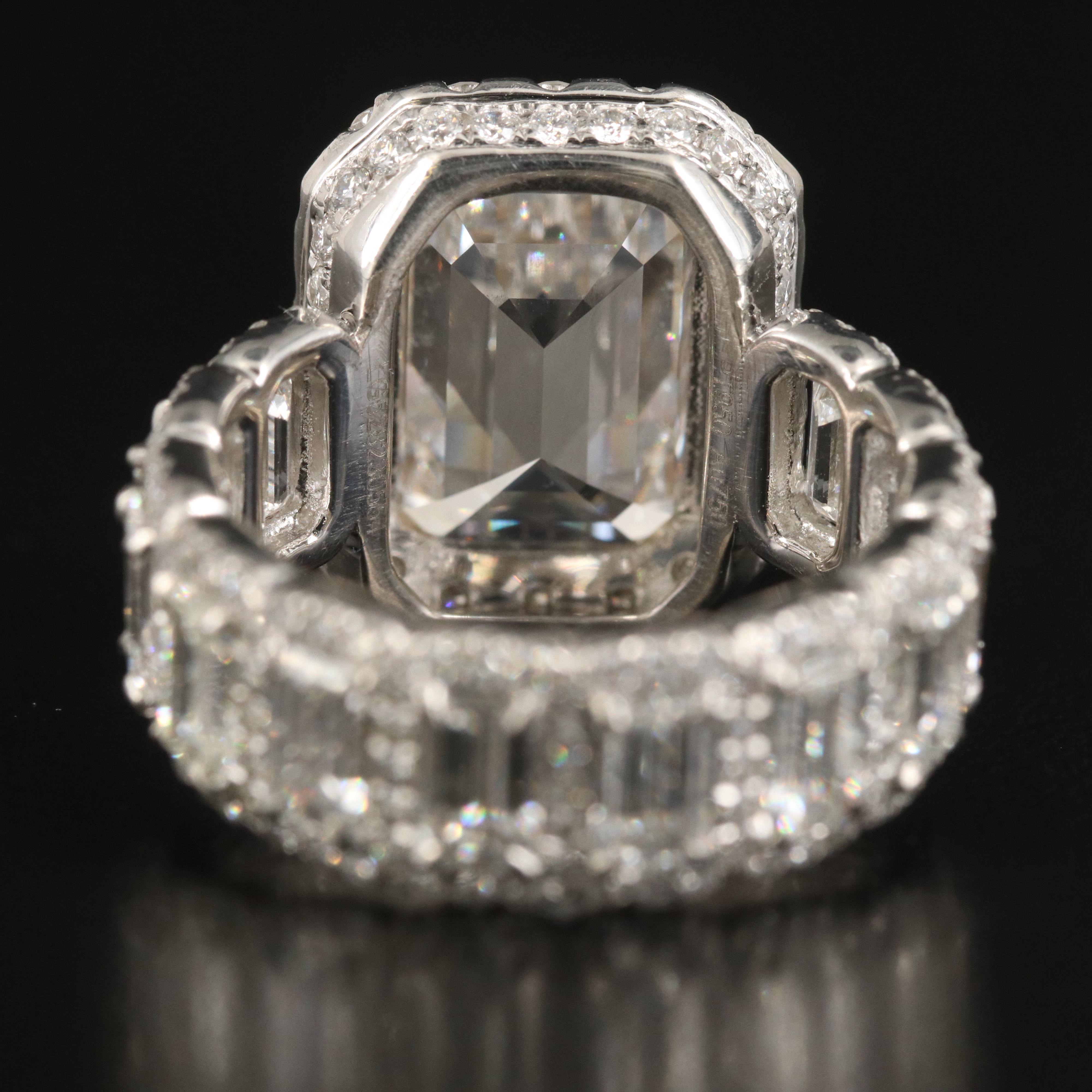 Platinum 11.23 CTW Lab Grown Diamond Ring with IGI Report and 18K Accents