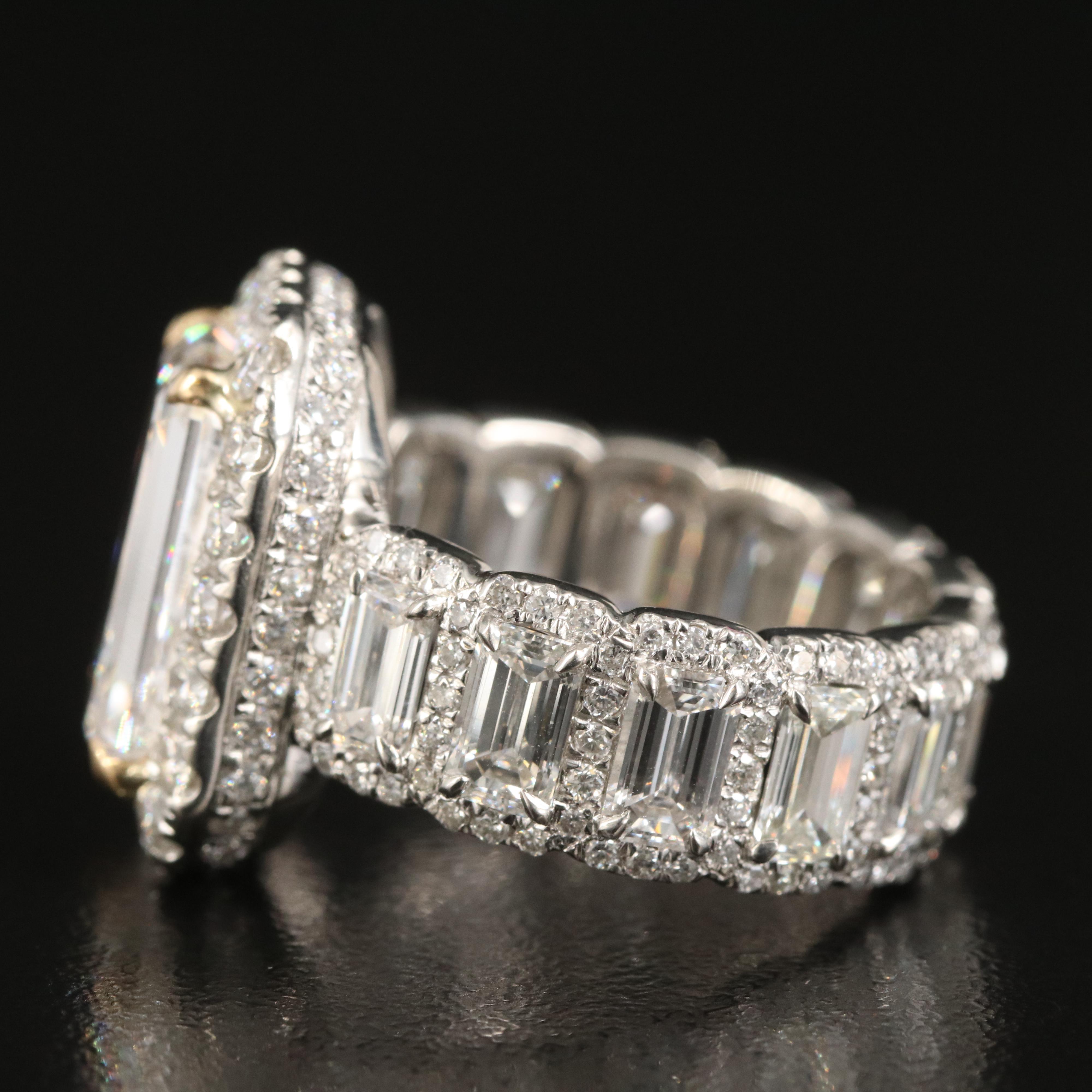 Platinum 11.23 CTW Lab Grown Diamond Ring with IGI Report and 18K Accents
