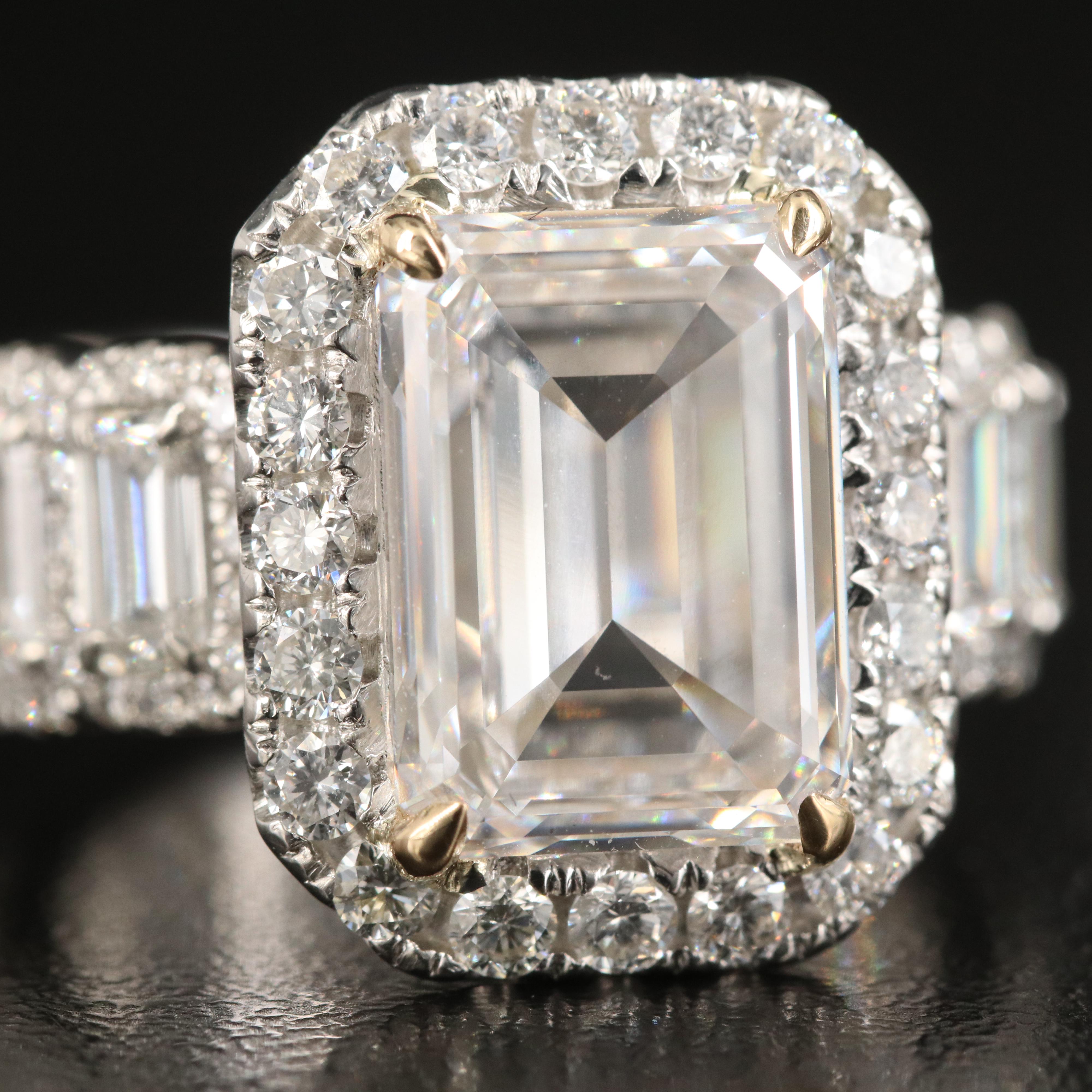 Platinum 11.23 CTW Lab Grown Diamond Ring with IGI Report and 18K Accents