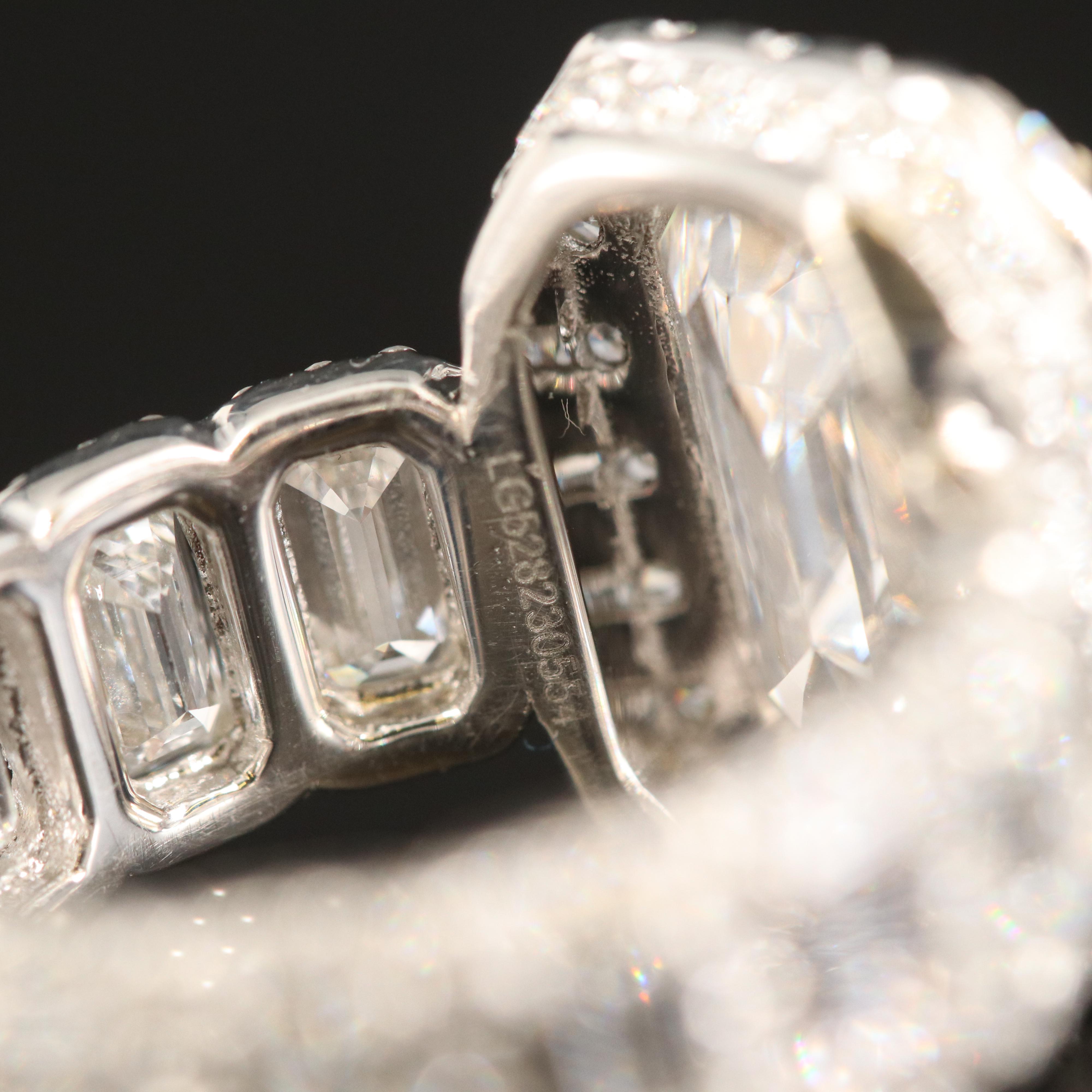 Platinum 11.23 CTW Lab Grown Diamond Ring with IGI Report and 18K Accents