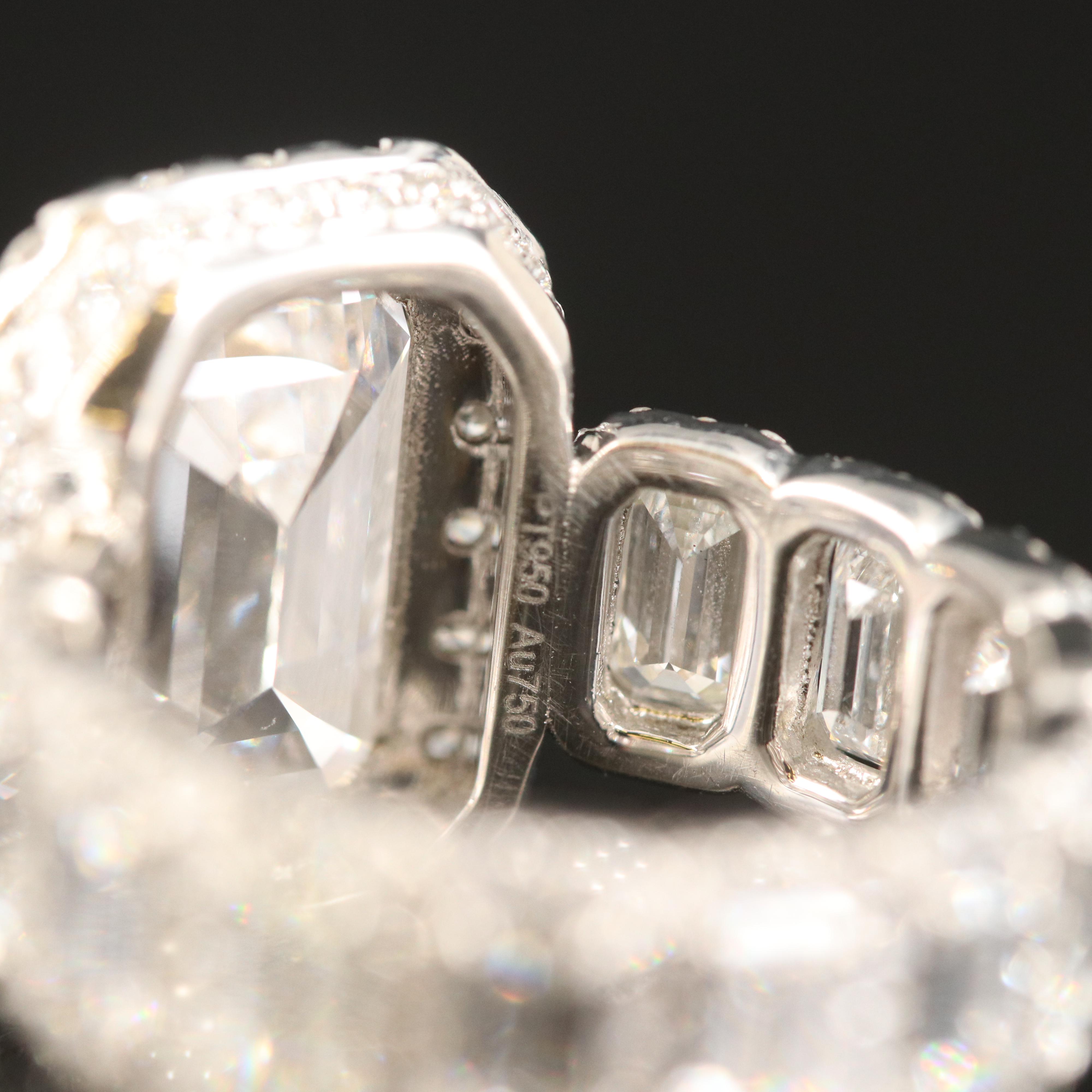 Platinum 11.23 CTW Lab Grown Diamond Ring with IGI Report and 18K Accents