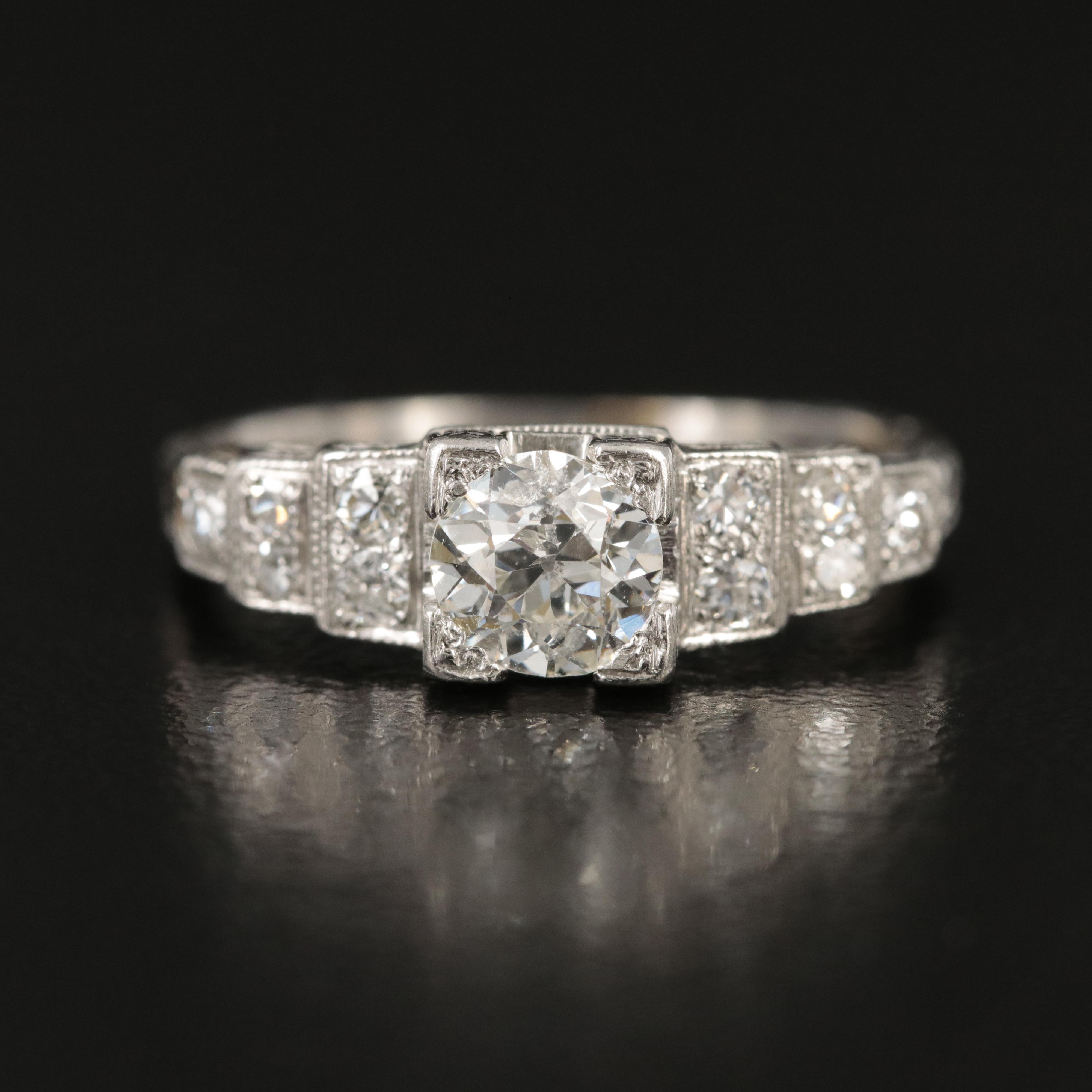 Platinum 0.79 CTW Diamond Ring