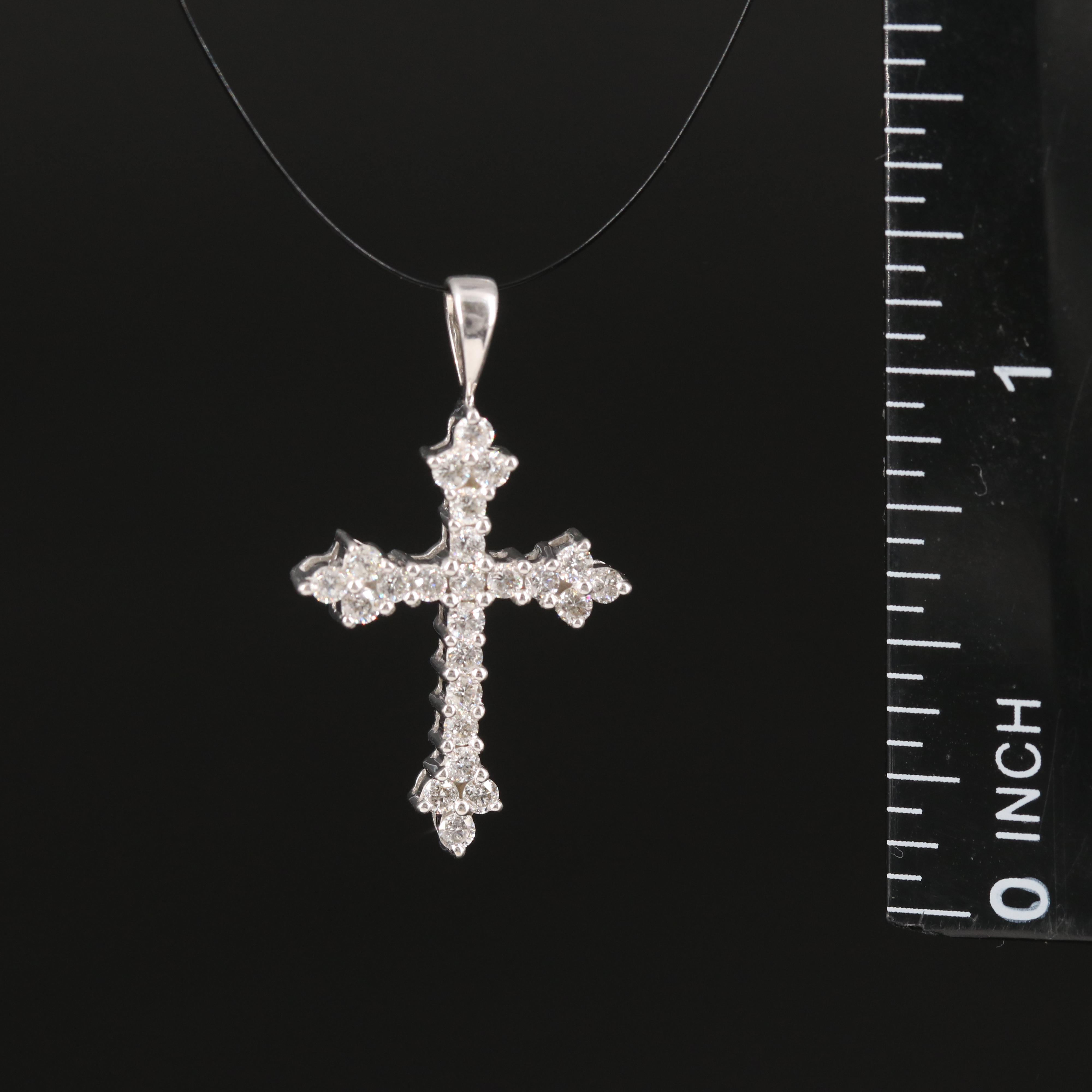 14K 0.50 CTW Diamond Cross Pendant