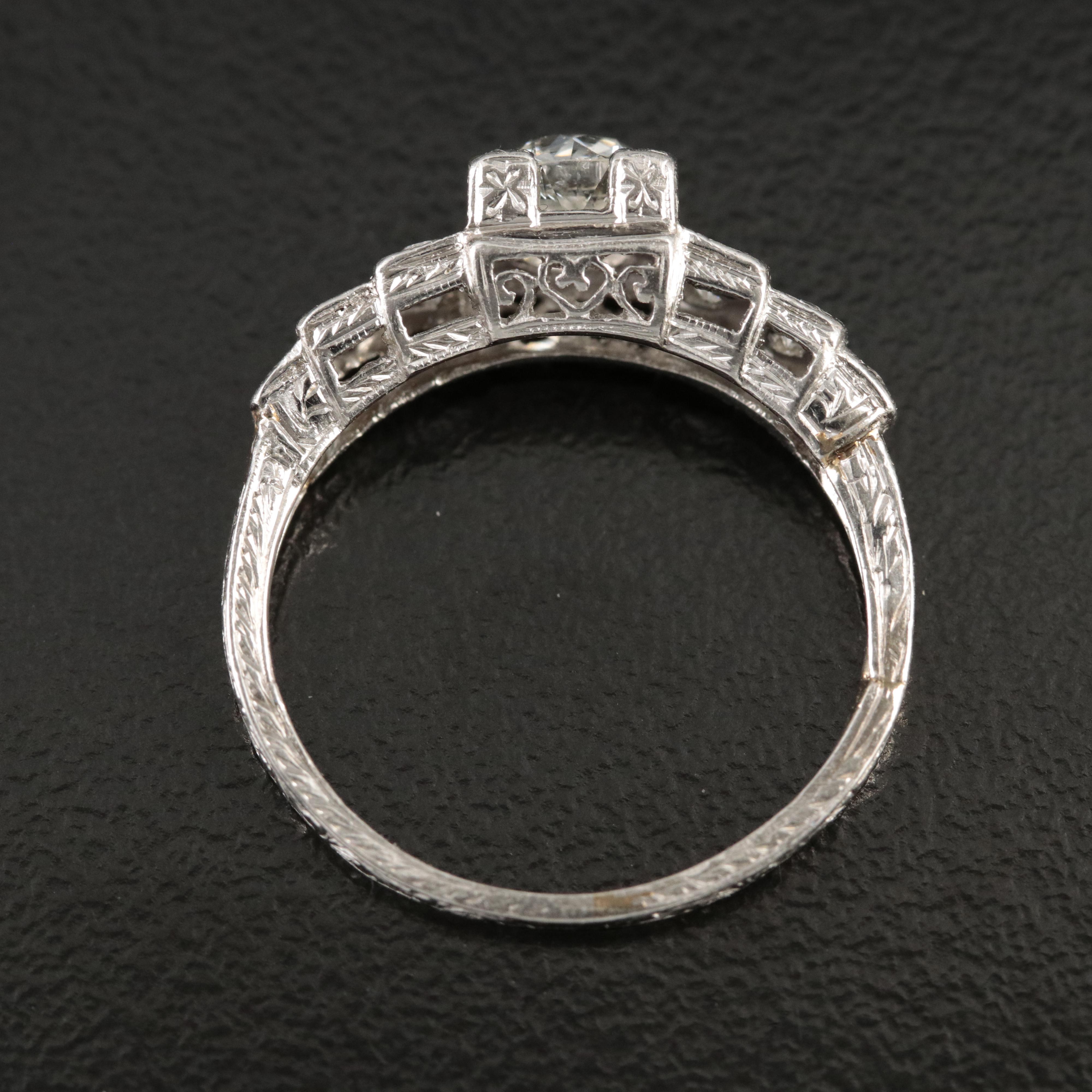 Platinum 0.79 CTW Diamond Ring