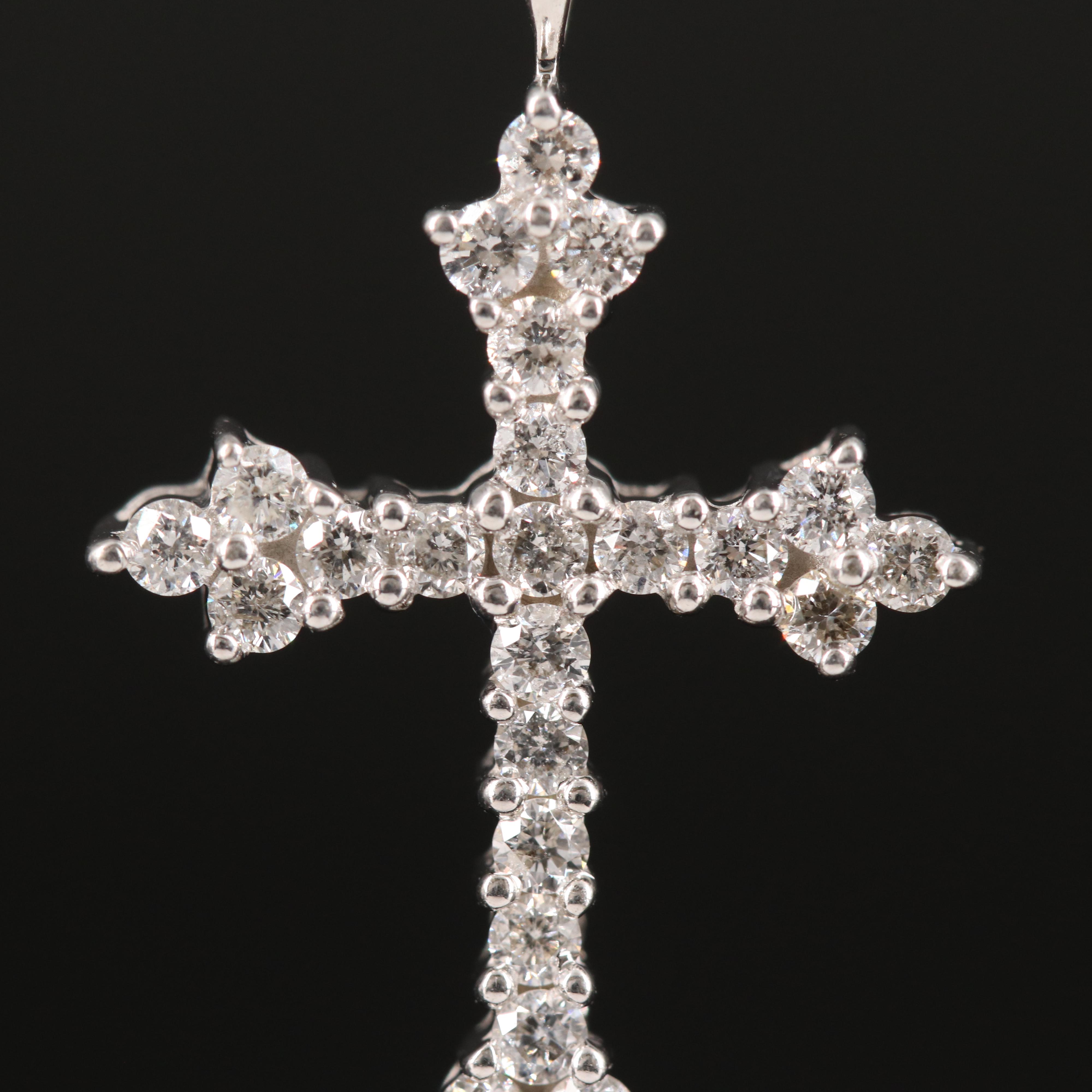 14K 0.50 CTW Diamond Cross Pendant
