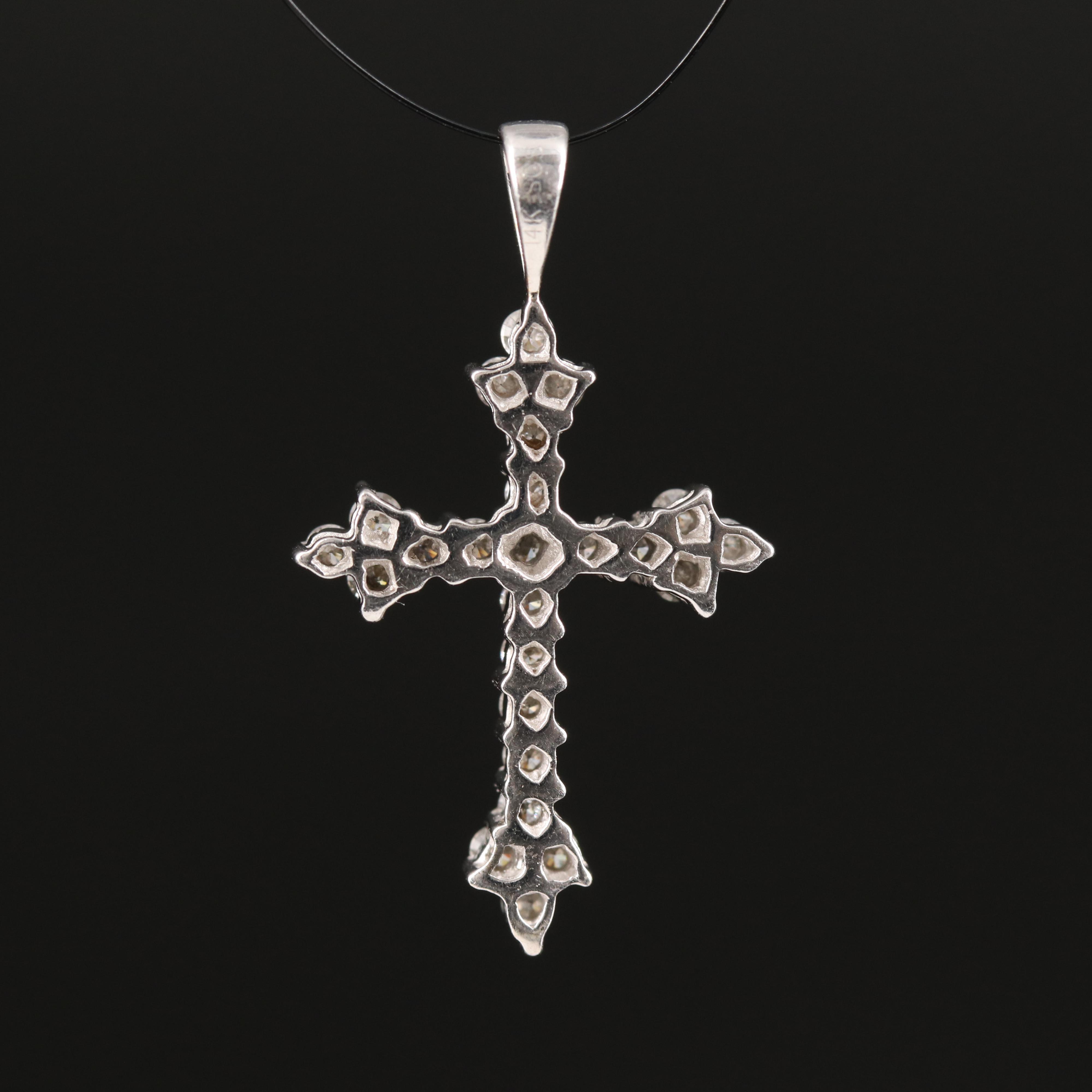 14K 0.50 CTW Diamond Cross Pendant