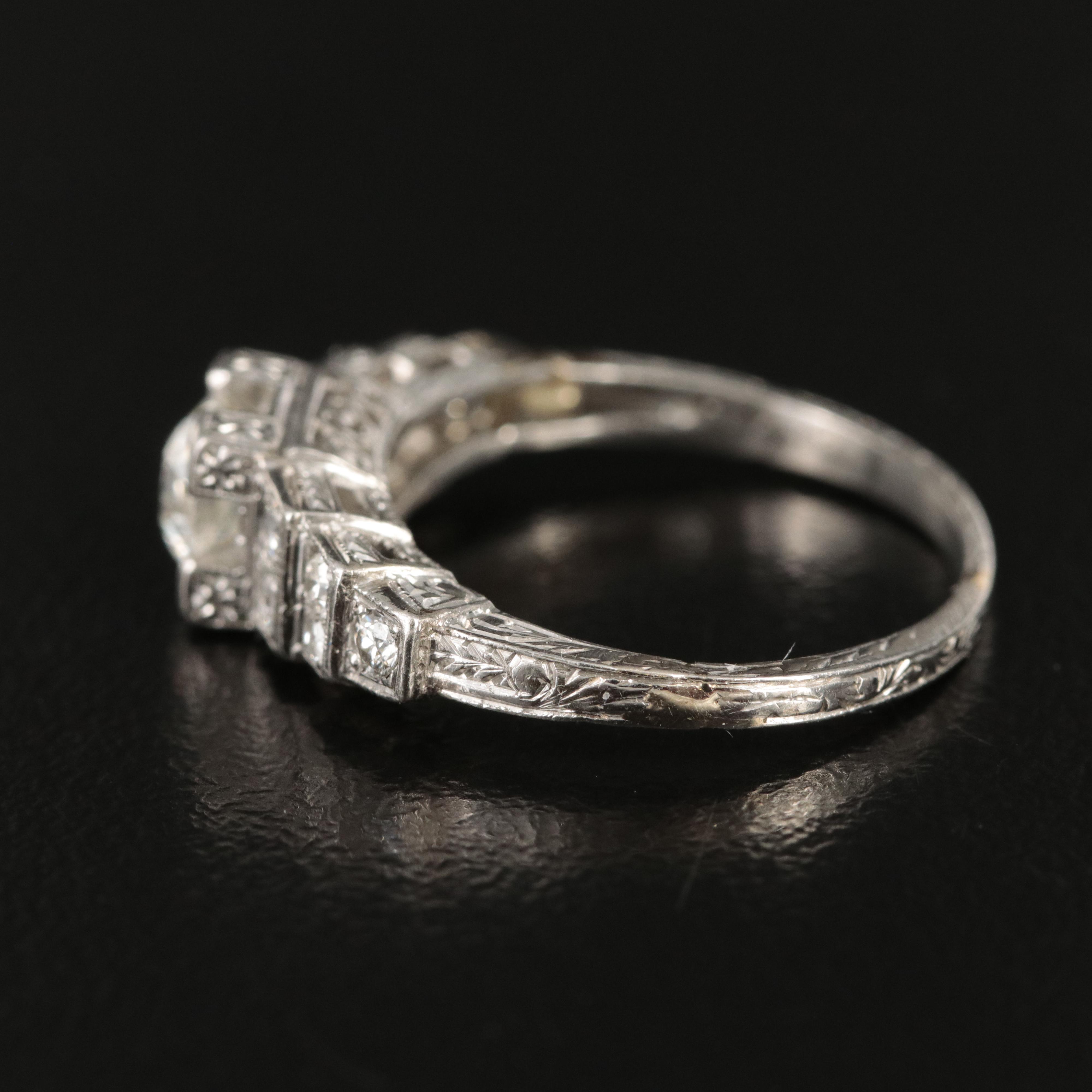 Platinum 0.79 CTW Diamond Ring